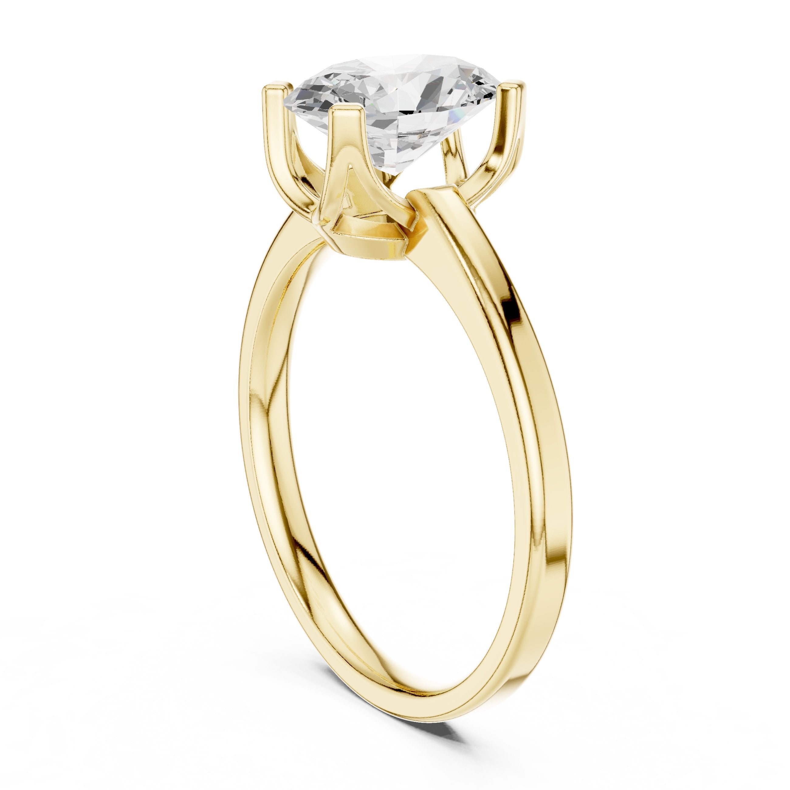 Oval Diamond Solitaire Engagement Ring in Yellow Gold - VYKA Diamonds