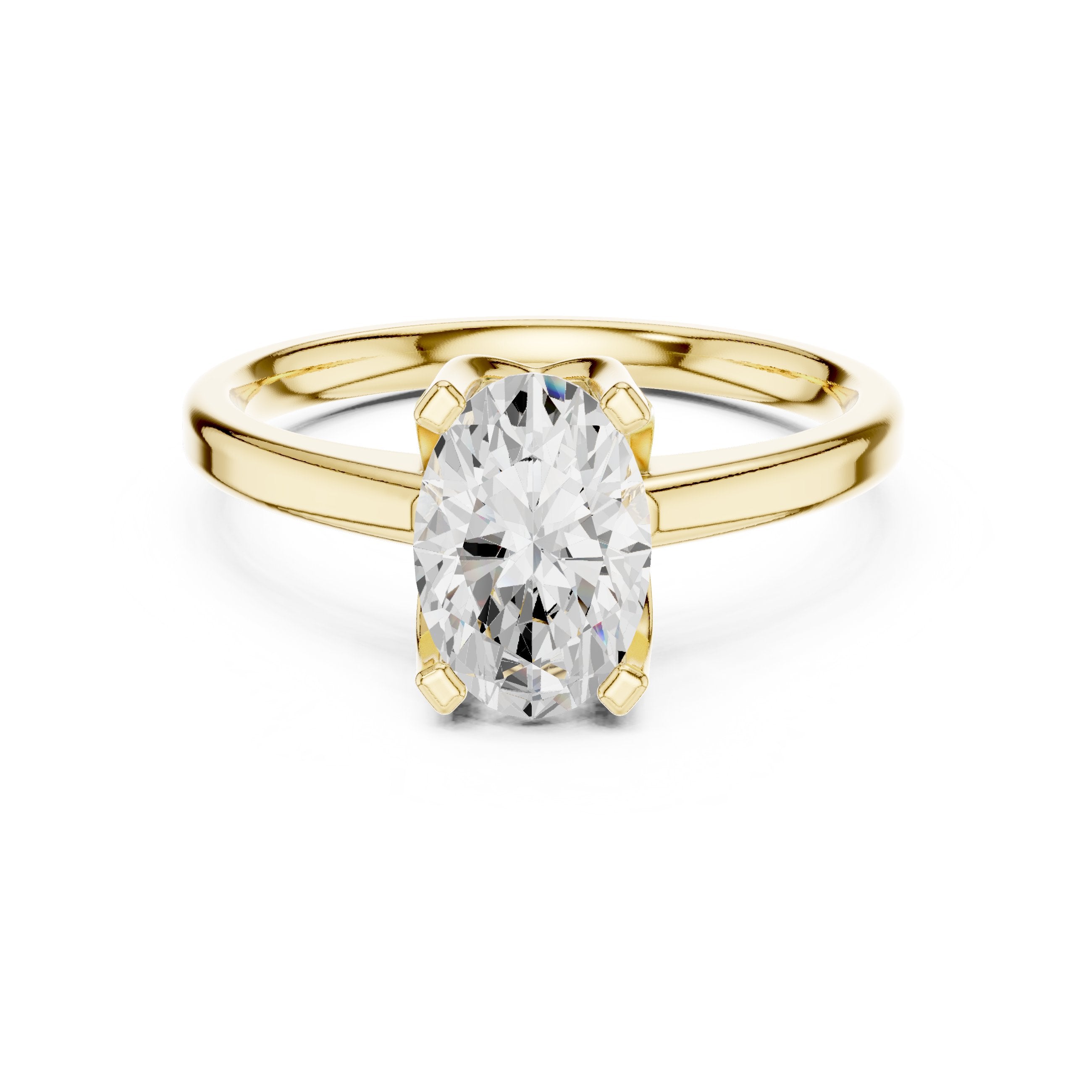 Oval Diamond Solitaire Engagement Ring in Yellow Gold - VYKA Diamonds