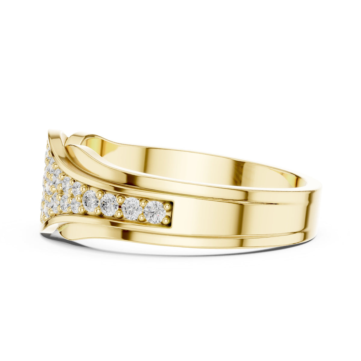 Round Diamond Wave Pavé Anniversary Band