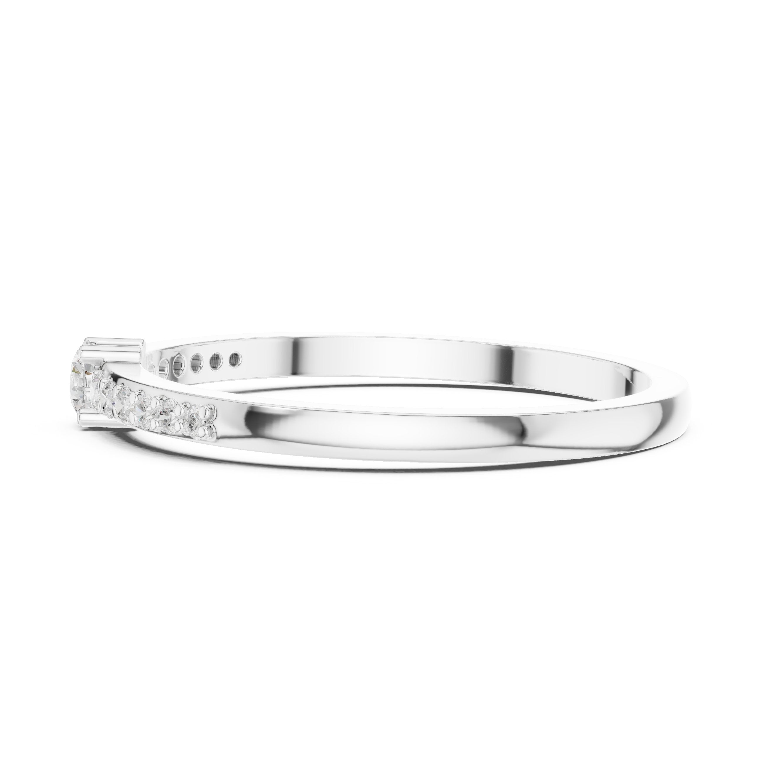 Soaring Geometric Diamond Engagement Ring in White Gold - VYKA Diamonds