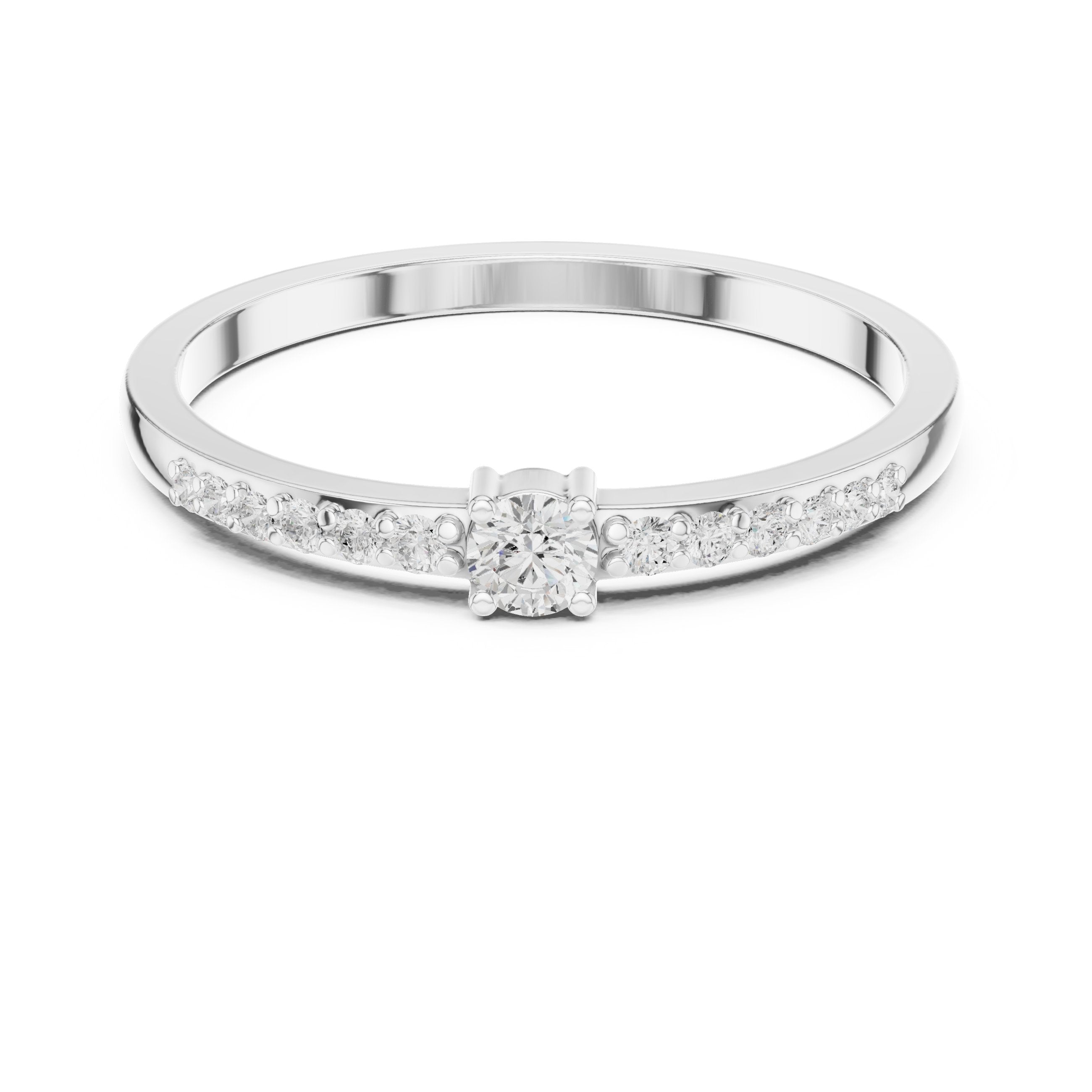Soaring Geometric Diamond Engagement Ring in White Gold - VYKA Diamonds