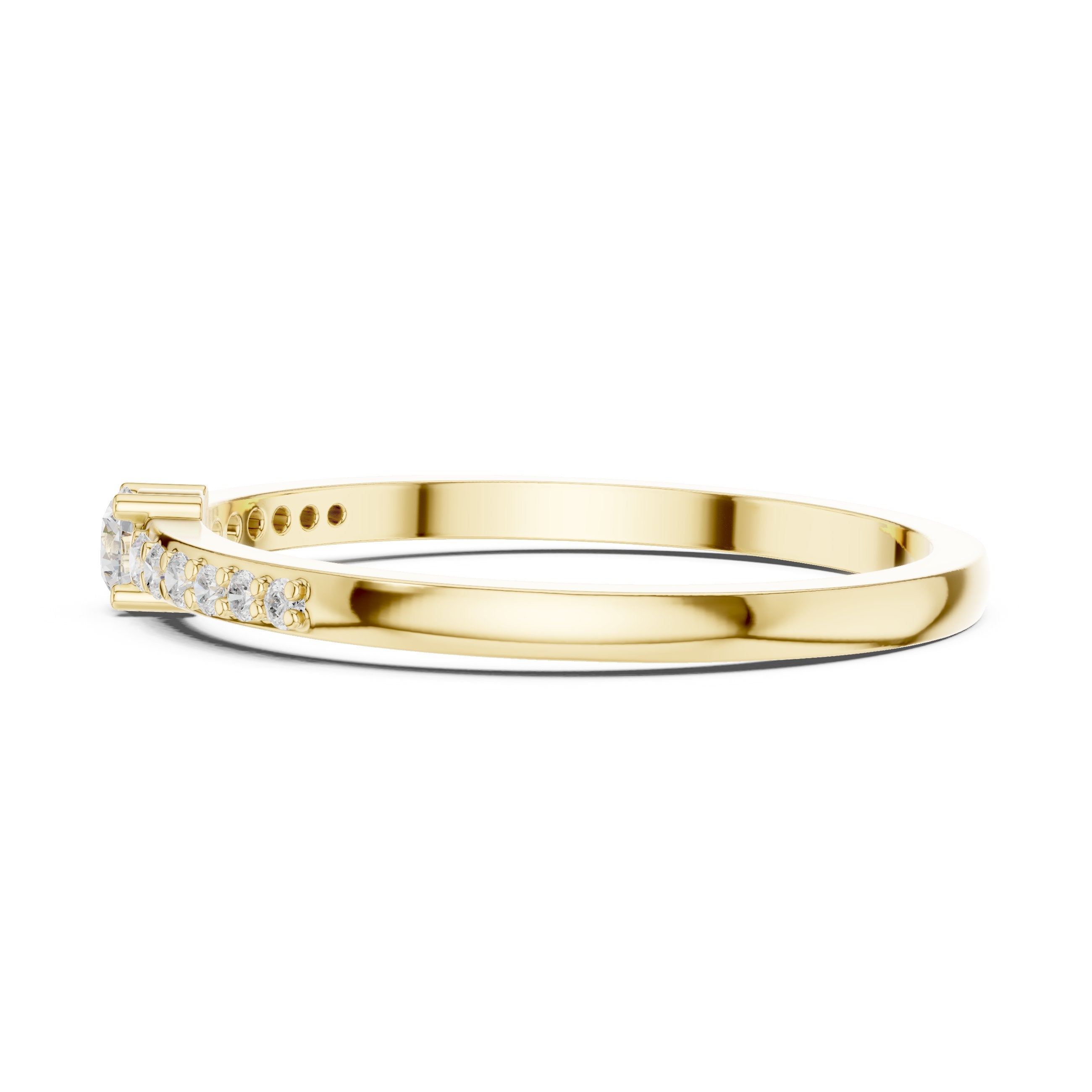 Soaring Geometric Diamond Engagement Ring in Yellow Gold - VYKA Diamonds