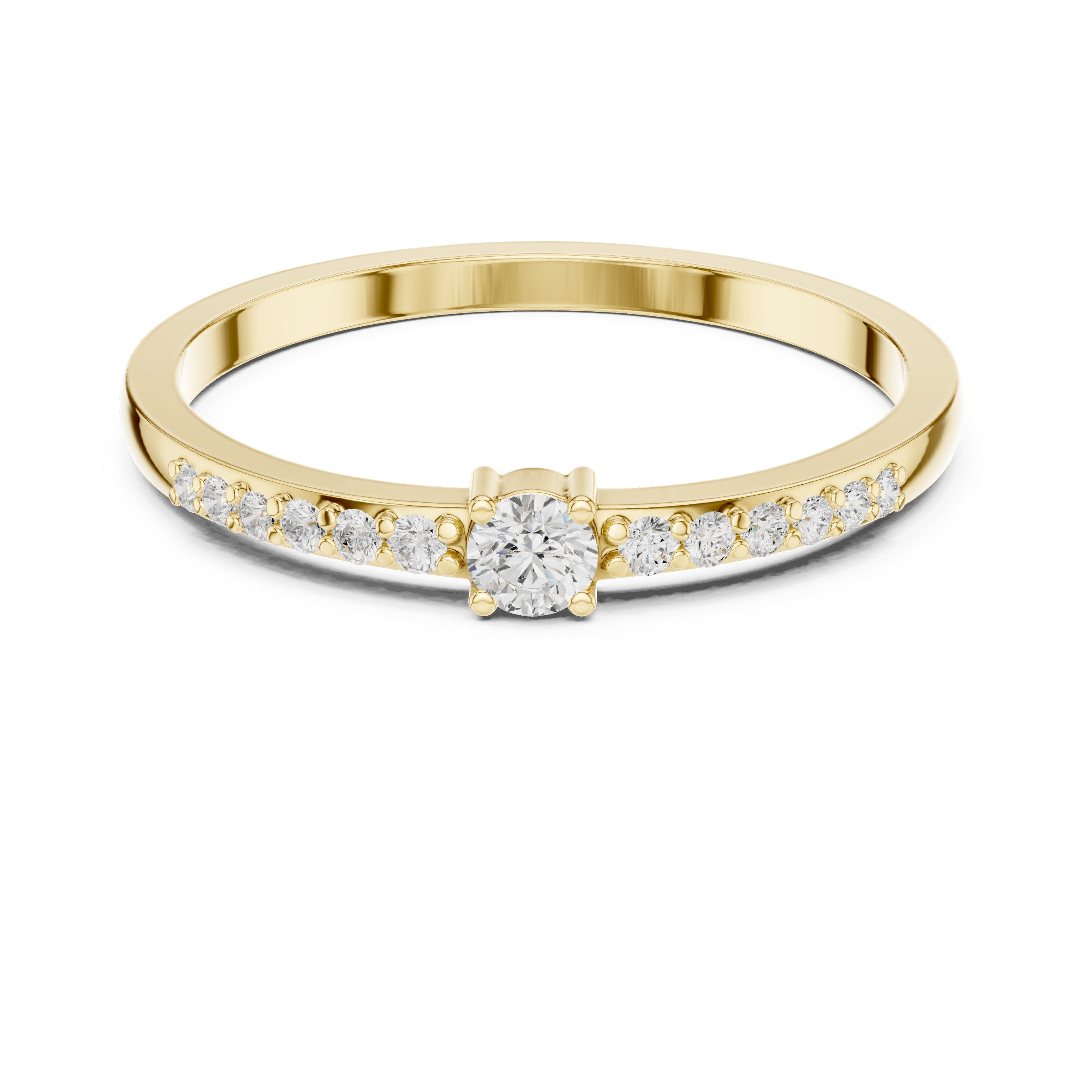 Soaring Geometric Diamond Engagement Ring in Yellow Gold - VYKA Diamonds