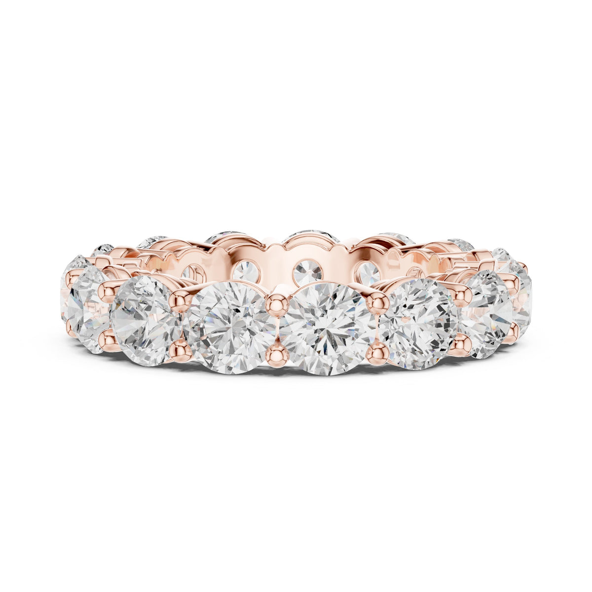 Round Diamond Shared Prong Eternity Band