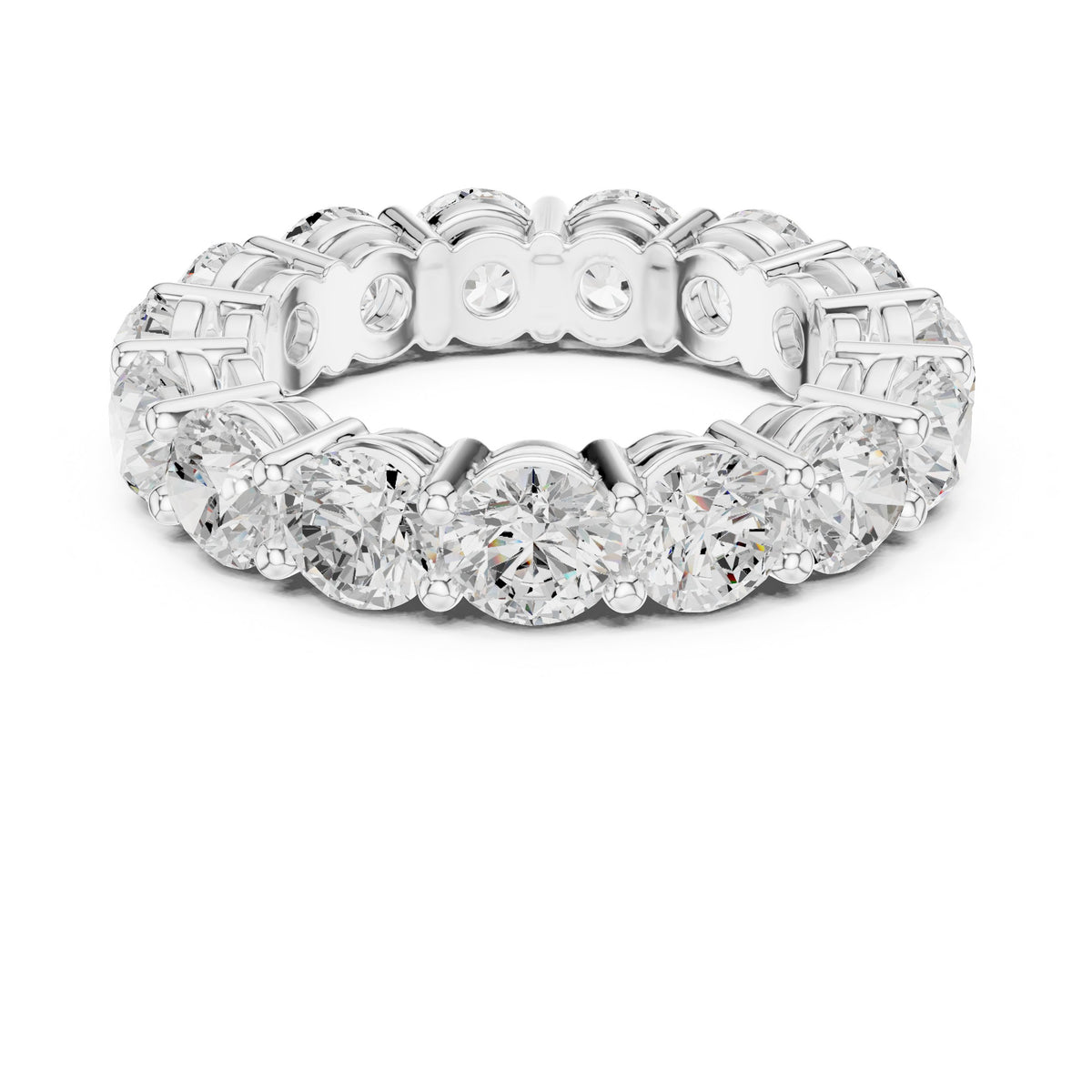 Round Diamond Shared Prong Eternity Band