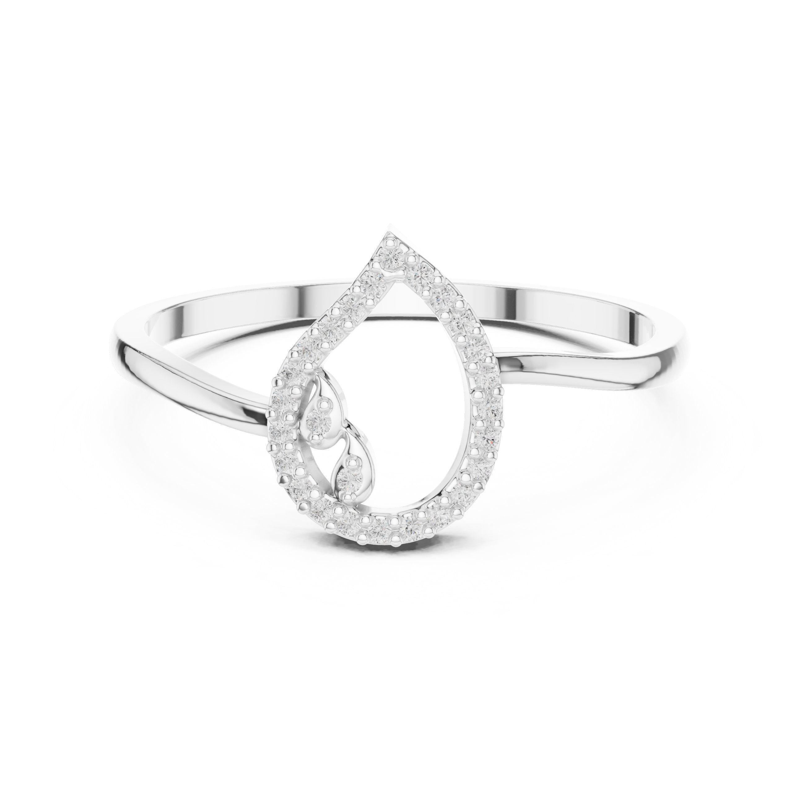 Frosted Halo Diamond Engagement Ring in White Gold - VYKA Diamonds