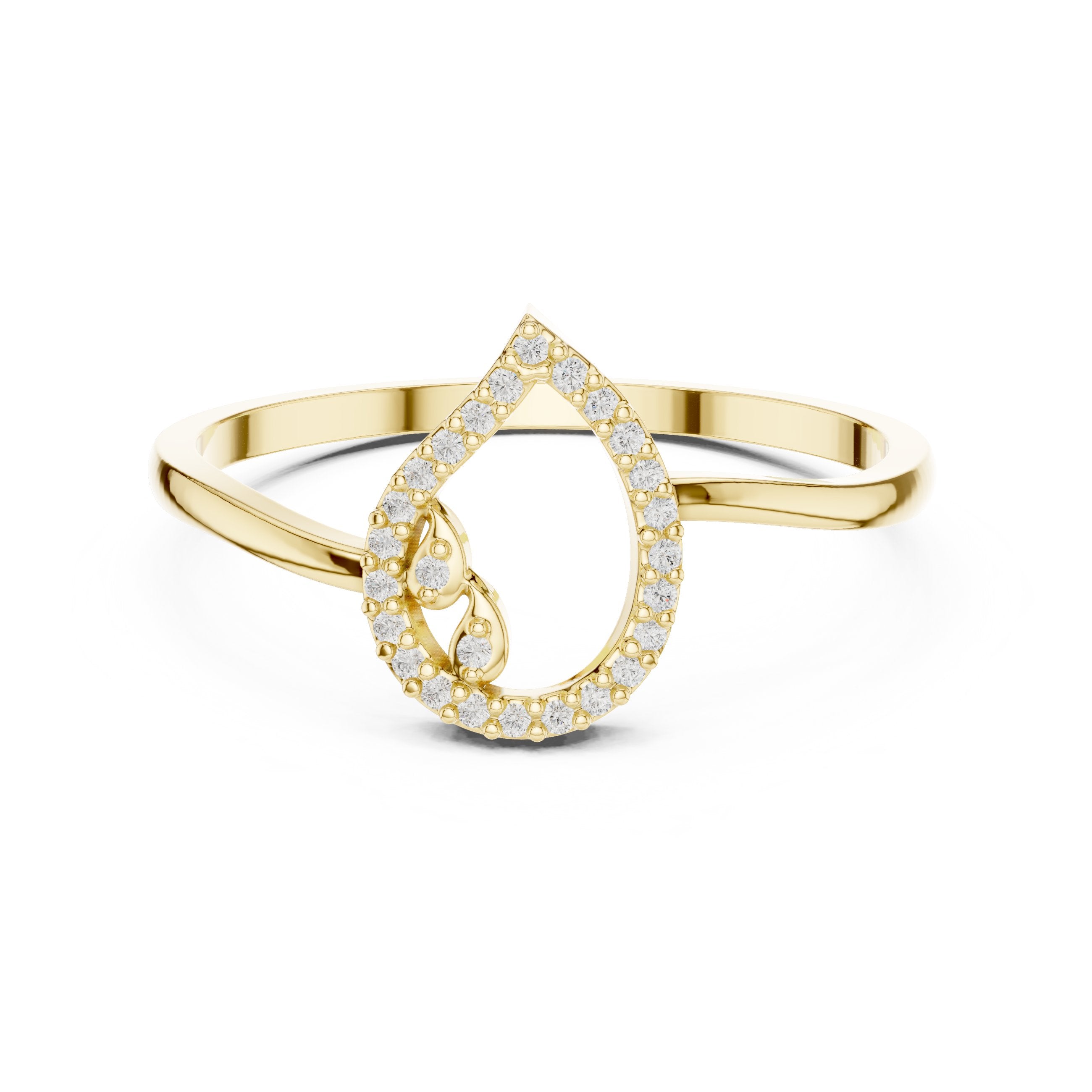 Frosted Halo Diamond Engagement Ring in Yellow Gold - VYKA Diamonds