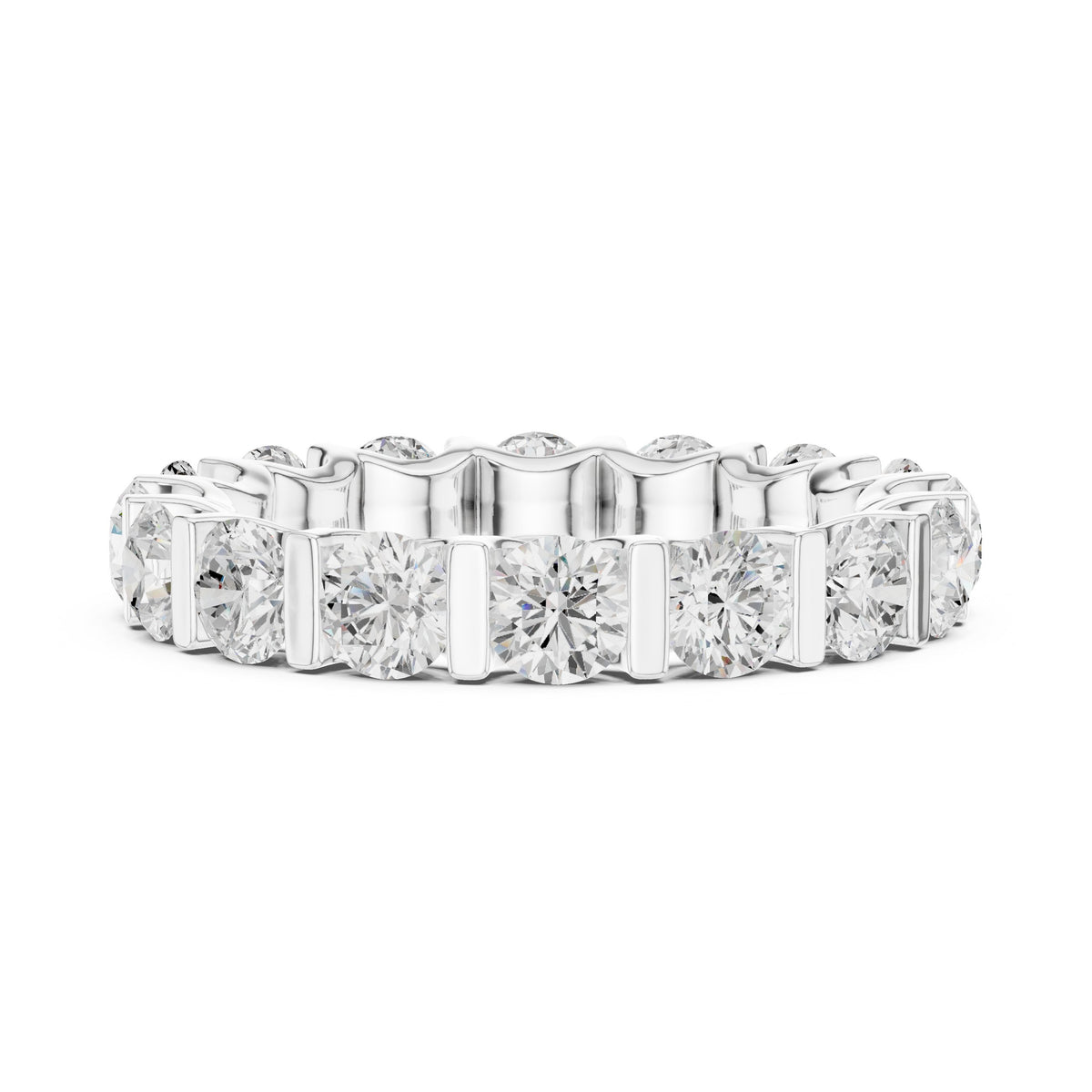 Round Diamond Bar Set Eternity Band