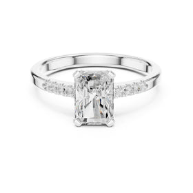 Radiant Cut Engagement Ring with Pavé Shoulders