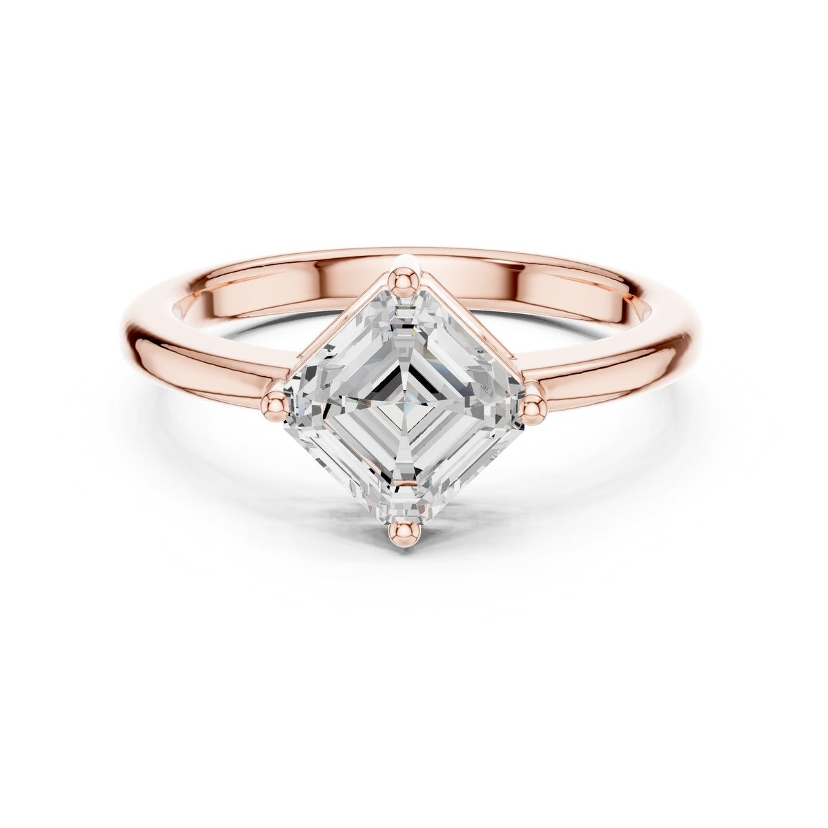 Kite Asscher Cut Solitaire Engagement Ring