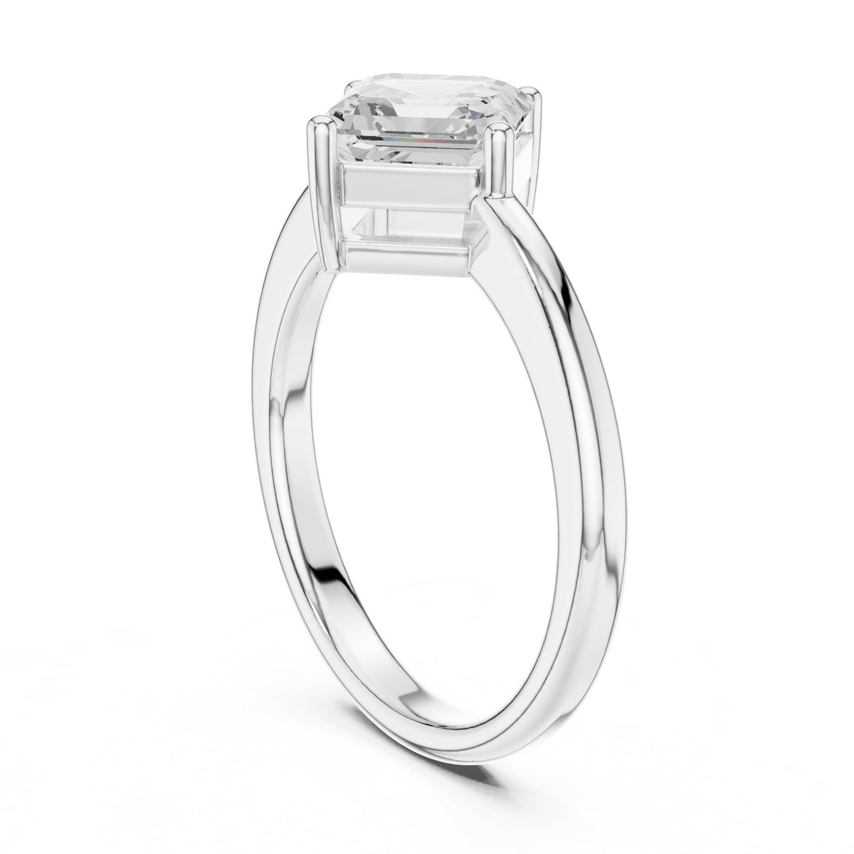 Kite Asscher Cut Solitaire Engagement Ring