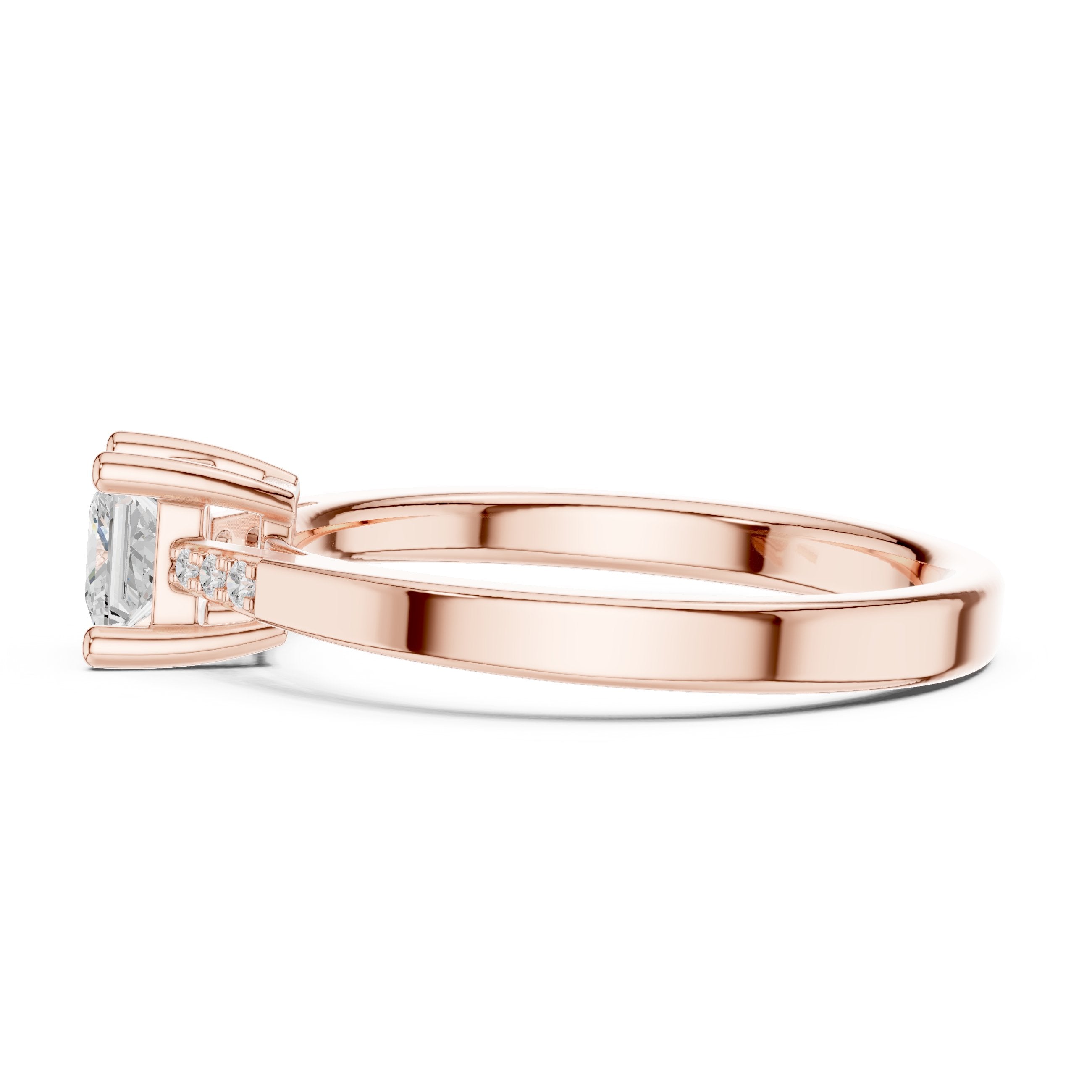 Princess Cut Diamond Channel Set Engagement Ring in Rose Gold - VYKA Diamonds