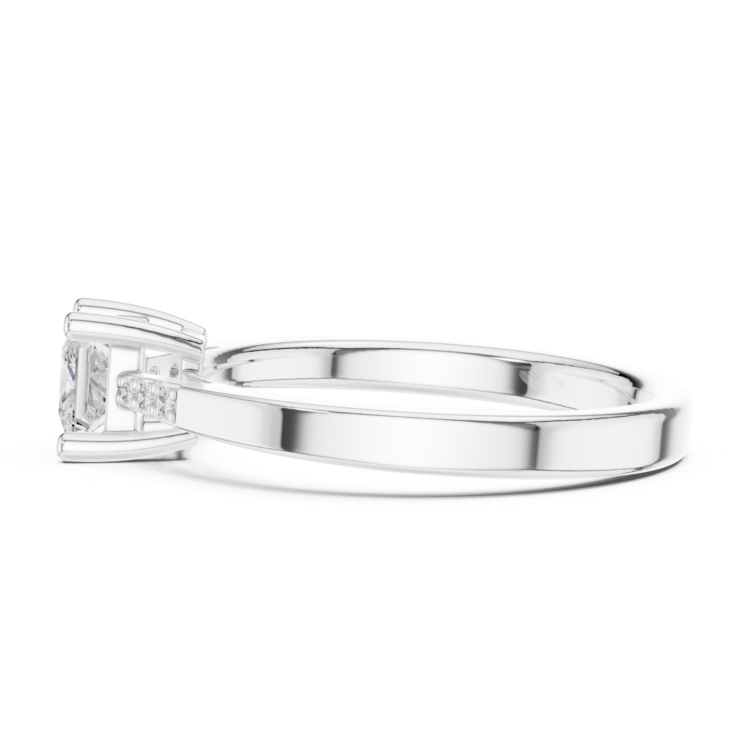 Princess Cut Diamond Channel Set Engagement Ring in White Gold - VYKA Diamonds
