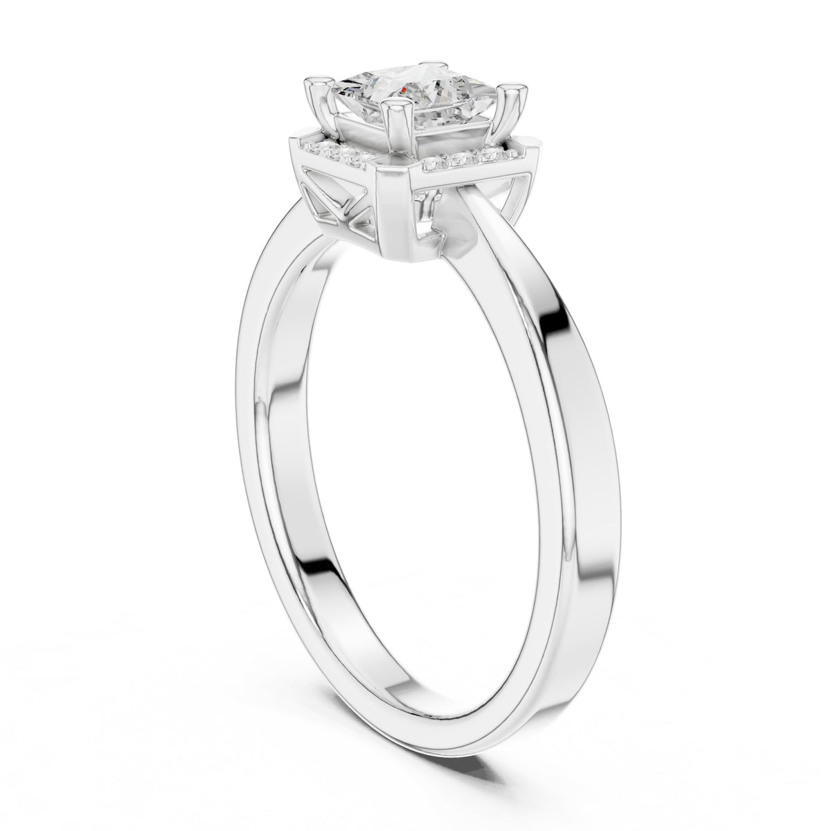 Princess Cut Halo Engagement Ring
