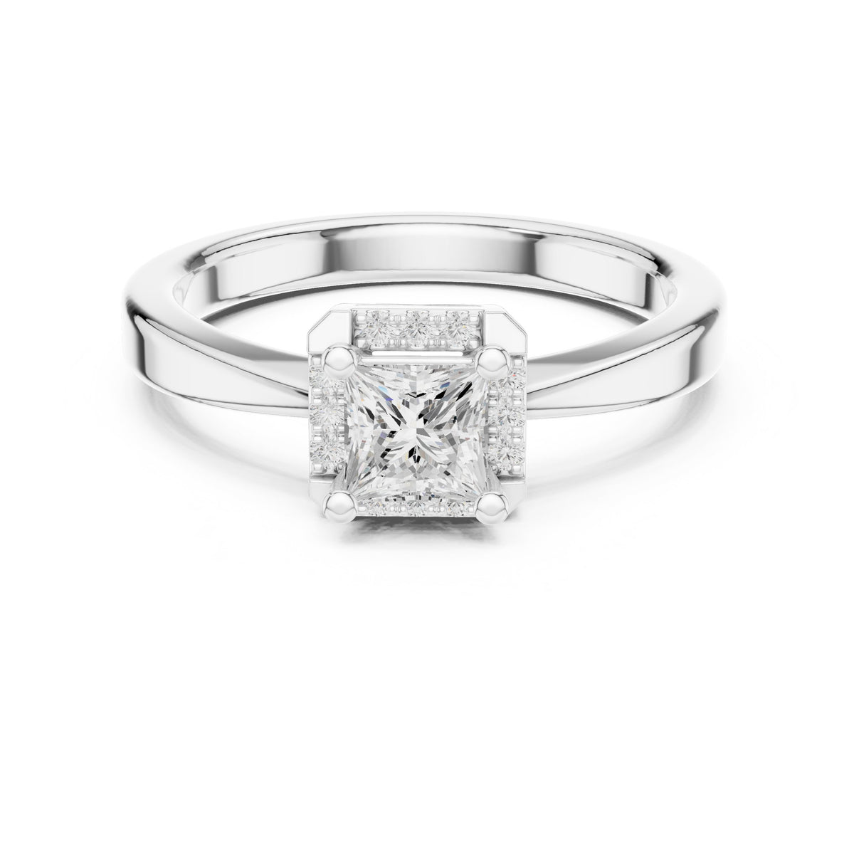 Princess Cut Halo Engagement Ring