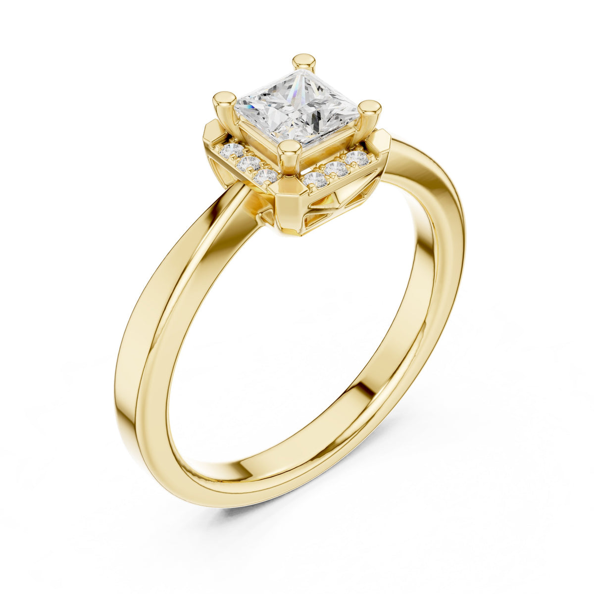 Princess Cut Halo Engagement Ring