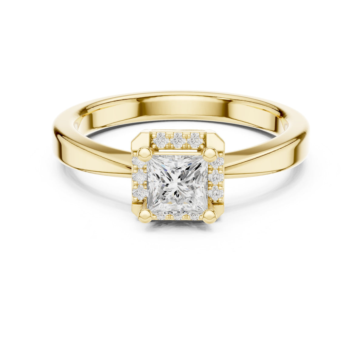Princess Cut Halo Engagement Ring