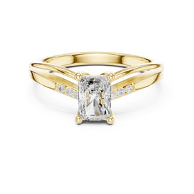 Radiant Cut Engagement Ring with Side Round Accents