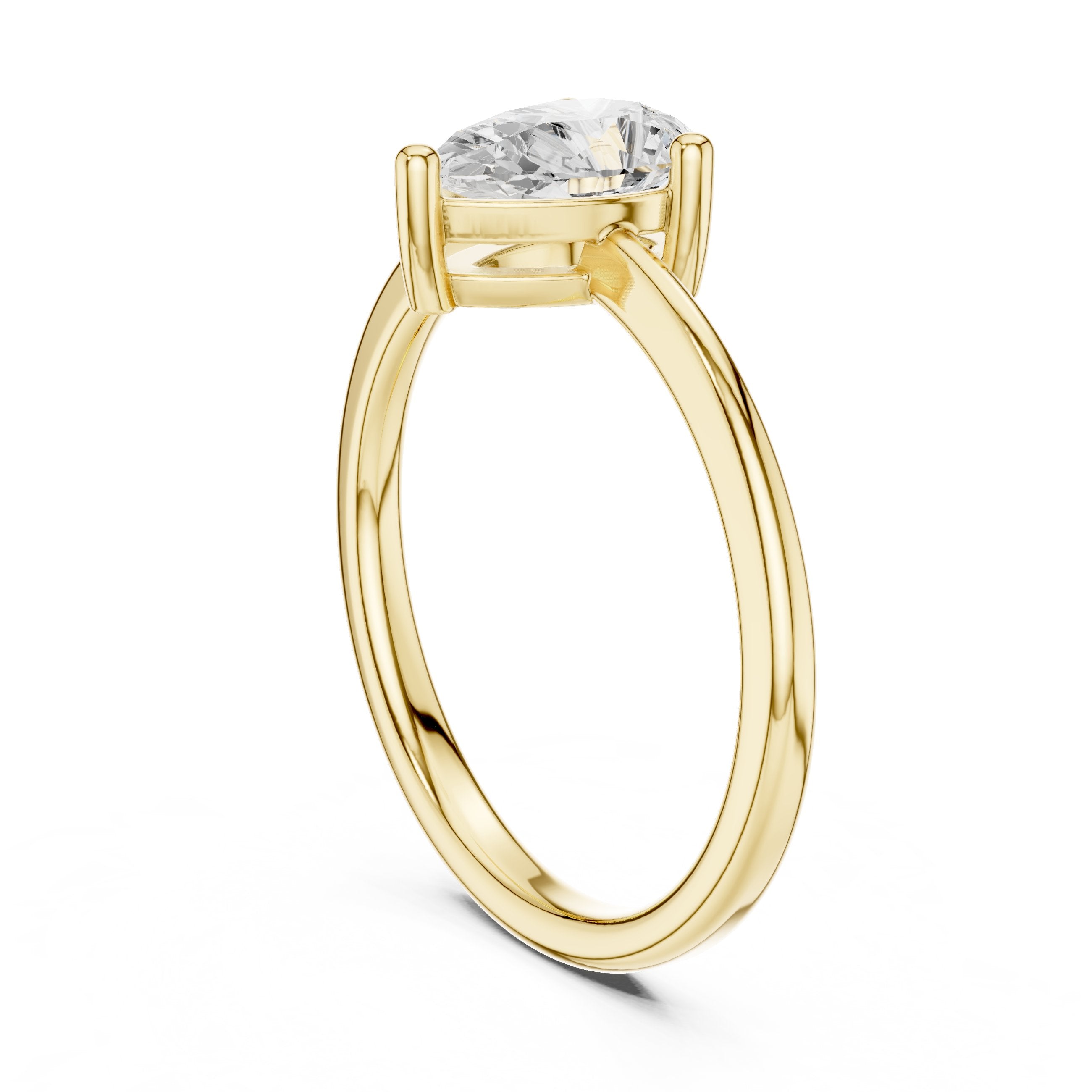 Pear Diamond Solitaire Engagement Ring in Yellow Gold - VYKA Diamonds
