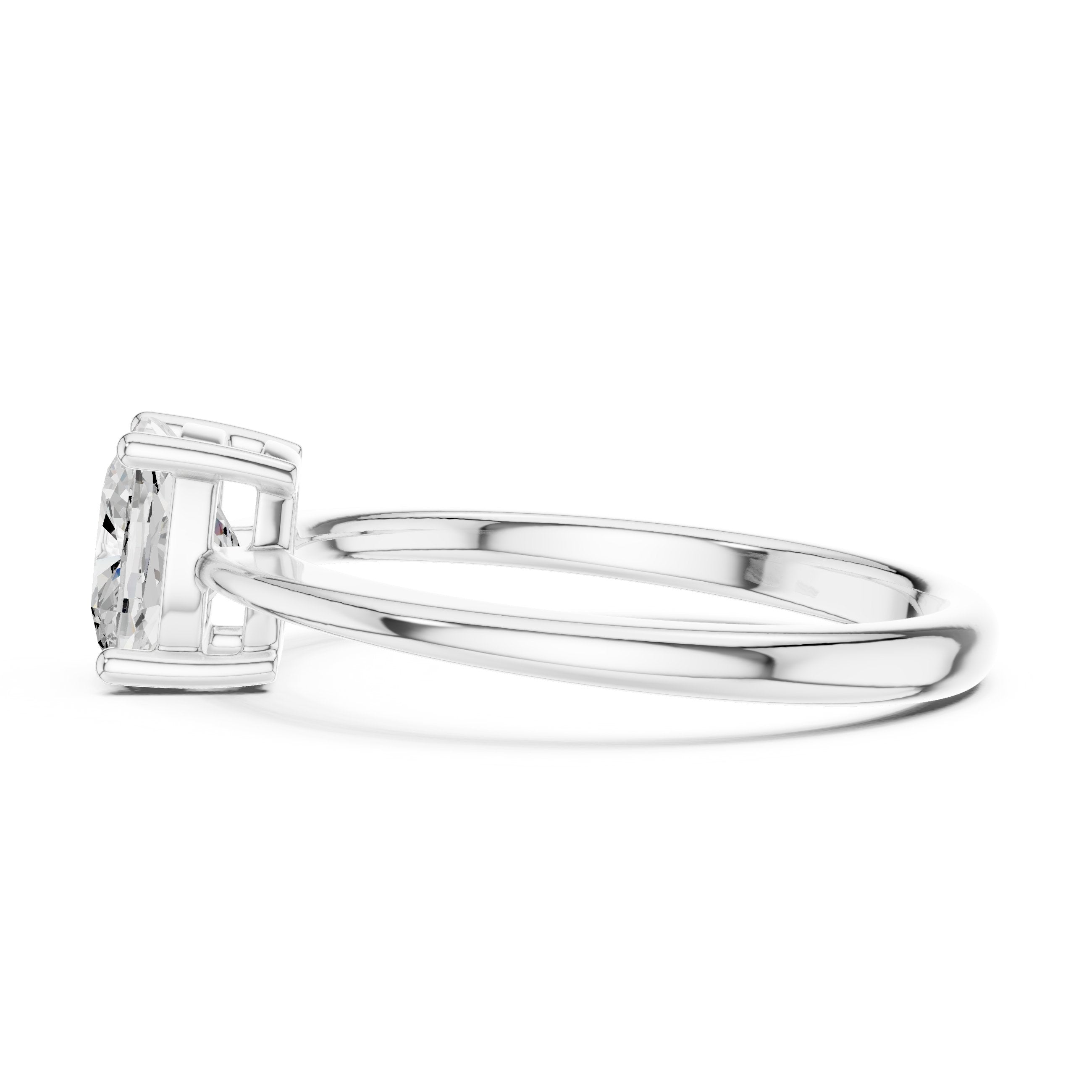 Cushion Cut Solitaire Engagement Ring in 18K Gold in White Gold - VYKA Diamonds