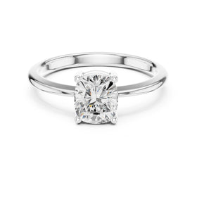 Cushion Cut Solitaire Engagement Ring in 18K Gold