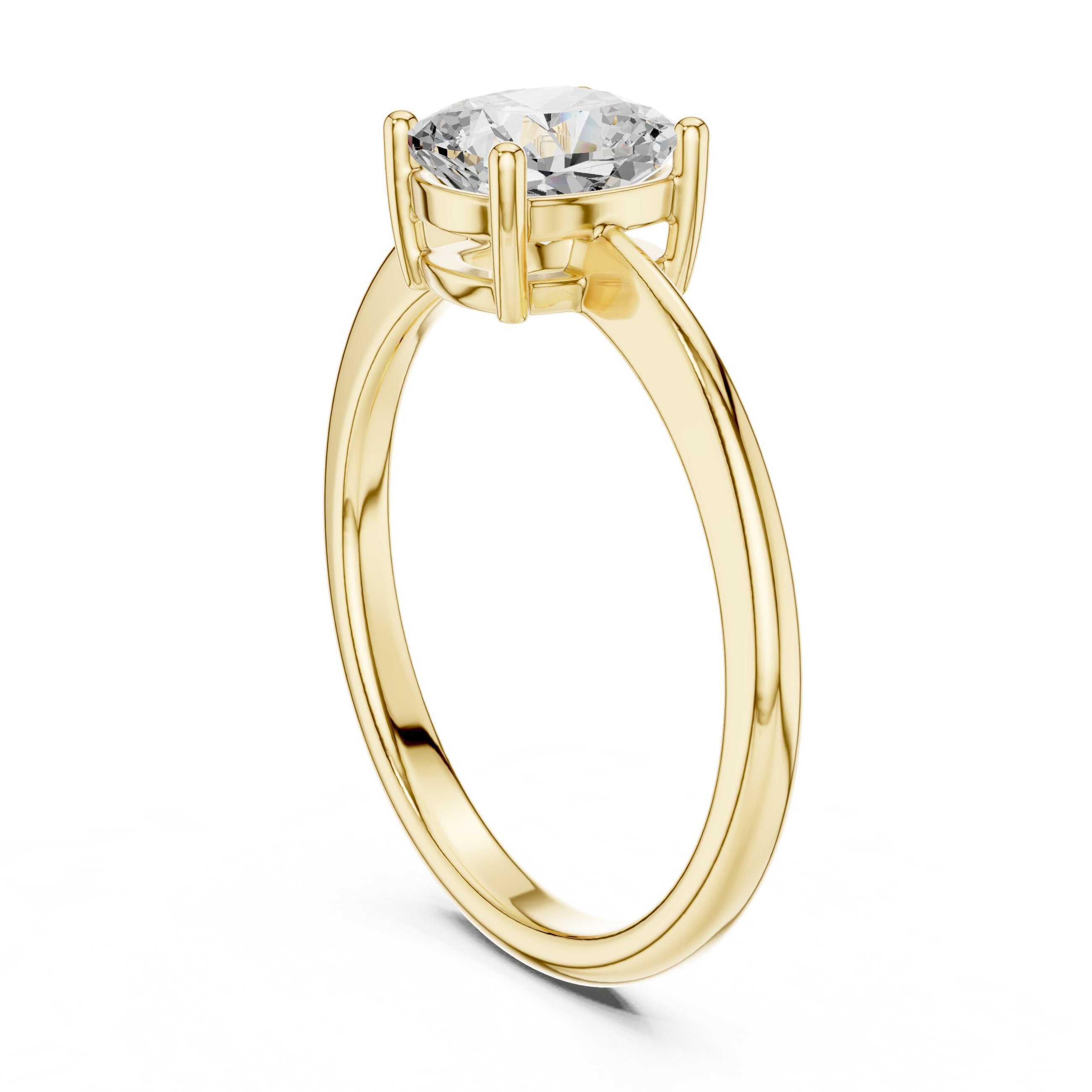 Cushion Cut Solitaire Engagement Ring in 18K Gold in Yellow Gold - VYKA Diamonds