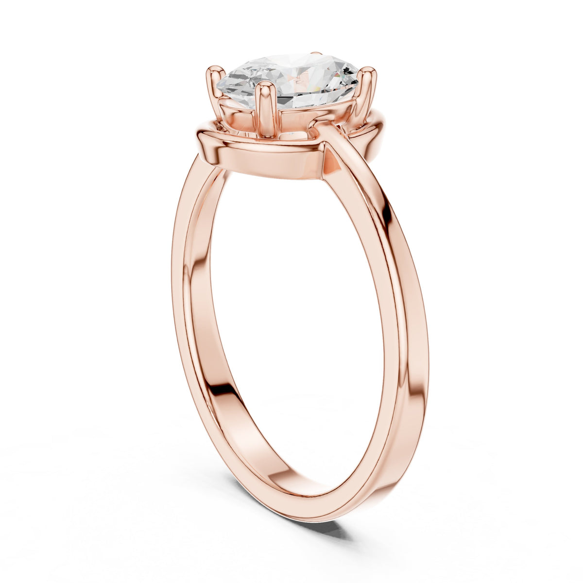 Oval Diamond Bezel Set Solitaire Engagement Ring