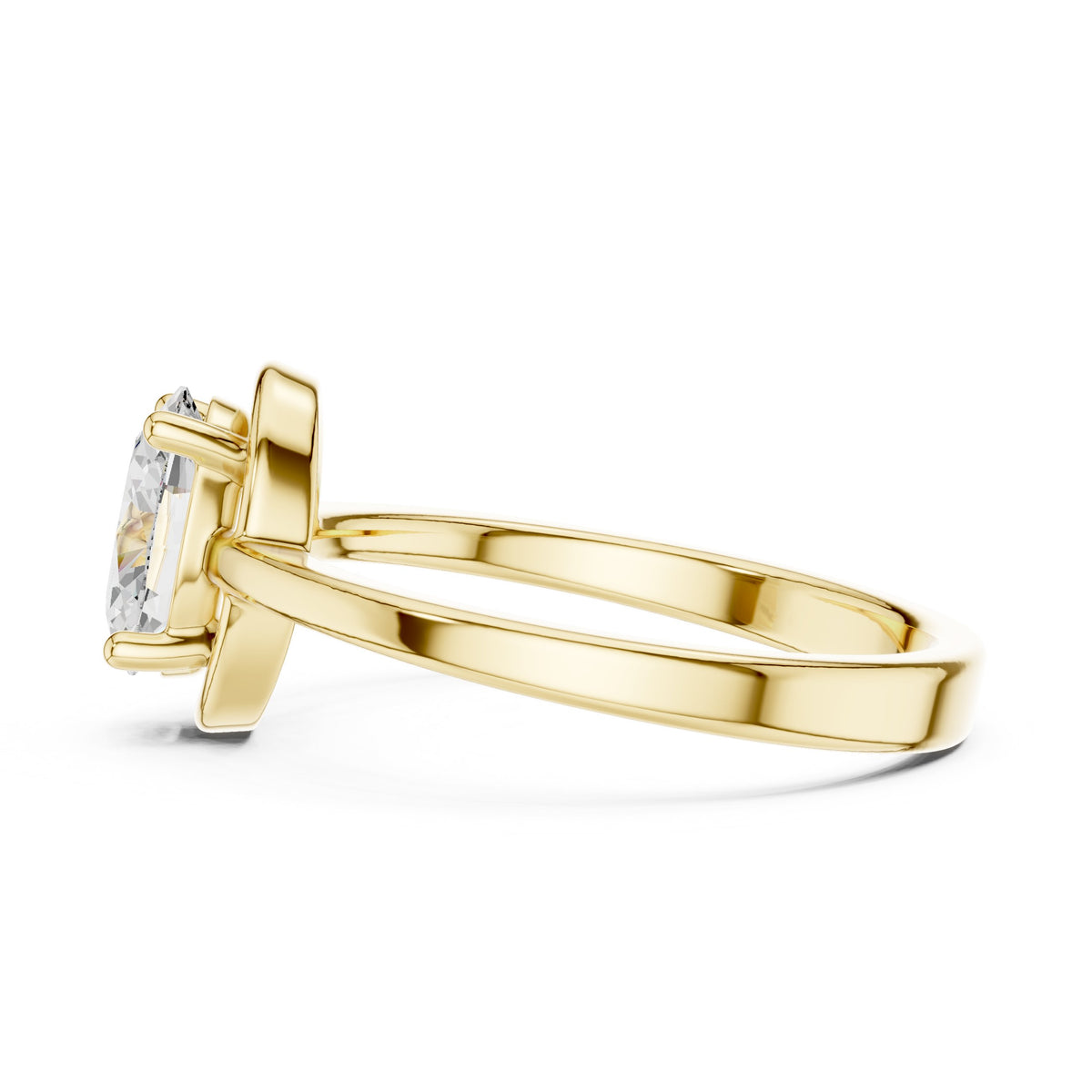 Oval Diamond Bezel Set Solitaire Engagement Ring