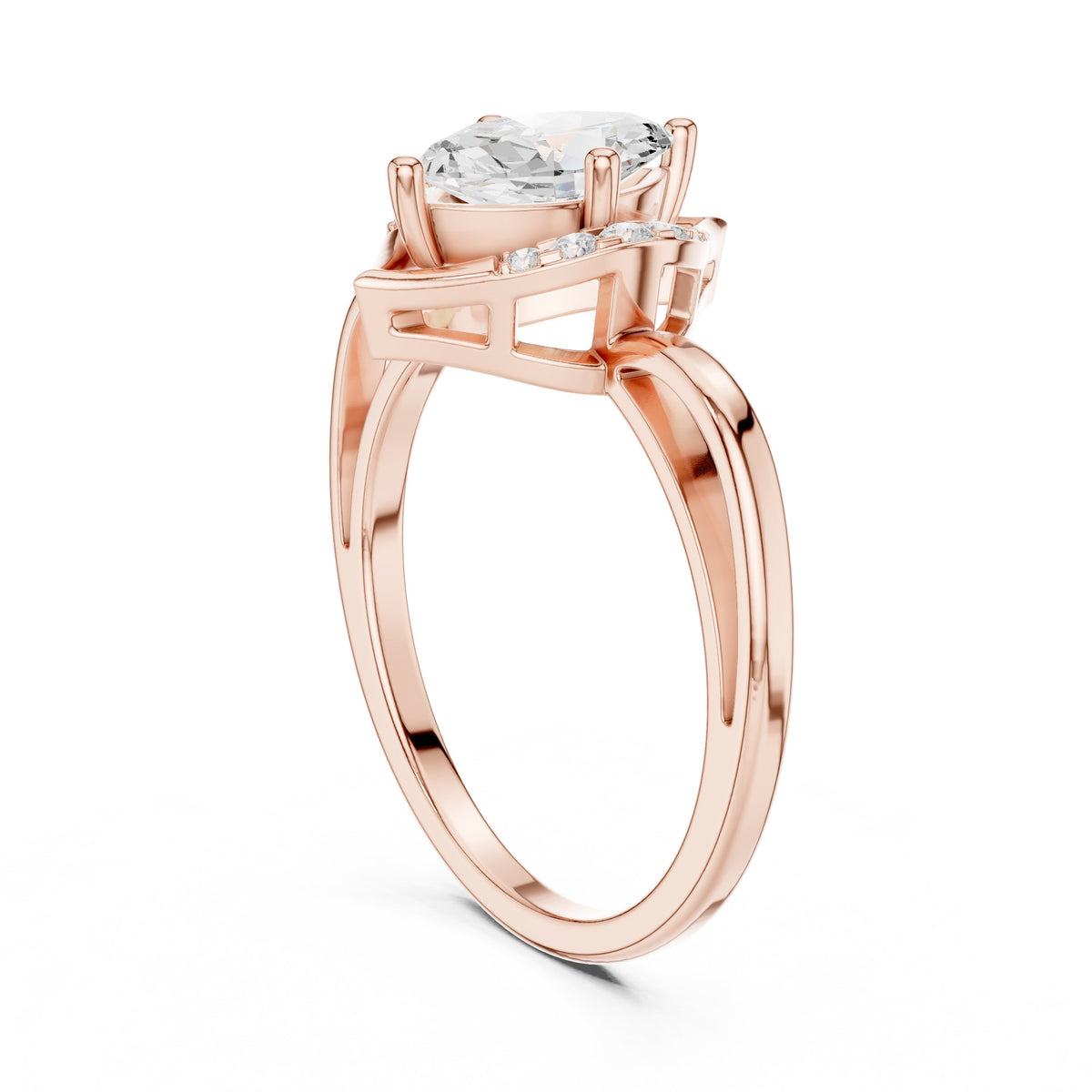 Marquise Cut Diamond-Shape Halo Engagement Ring