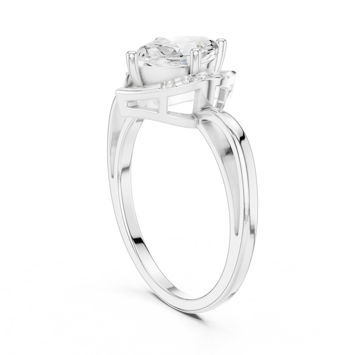 Marquise Cut Diamond-Shape Halo Engagement Ring