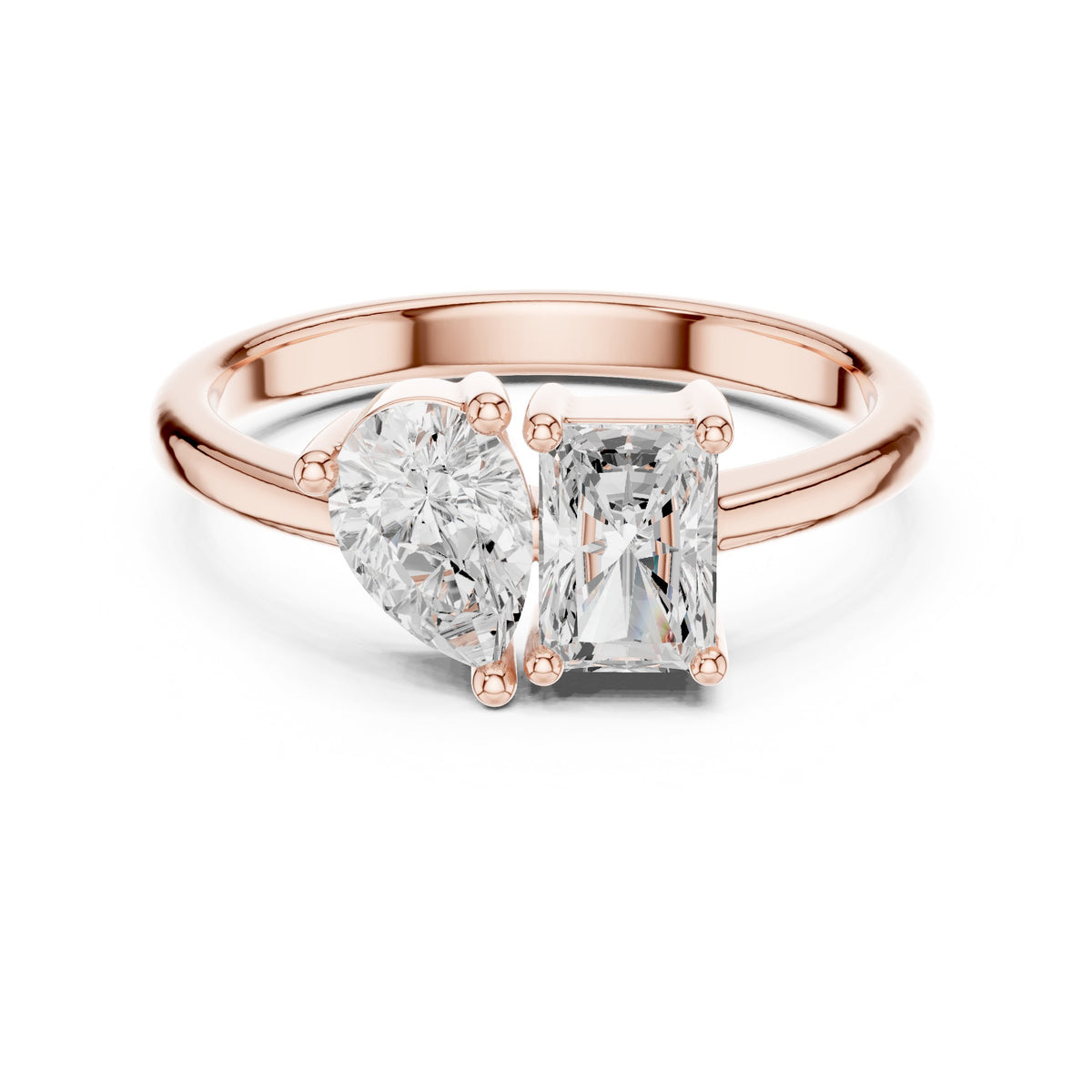 Pear and Radiant Toi et Moi Engagement Ring