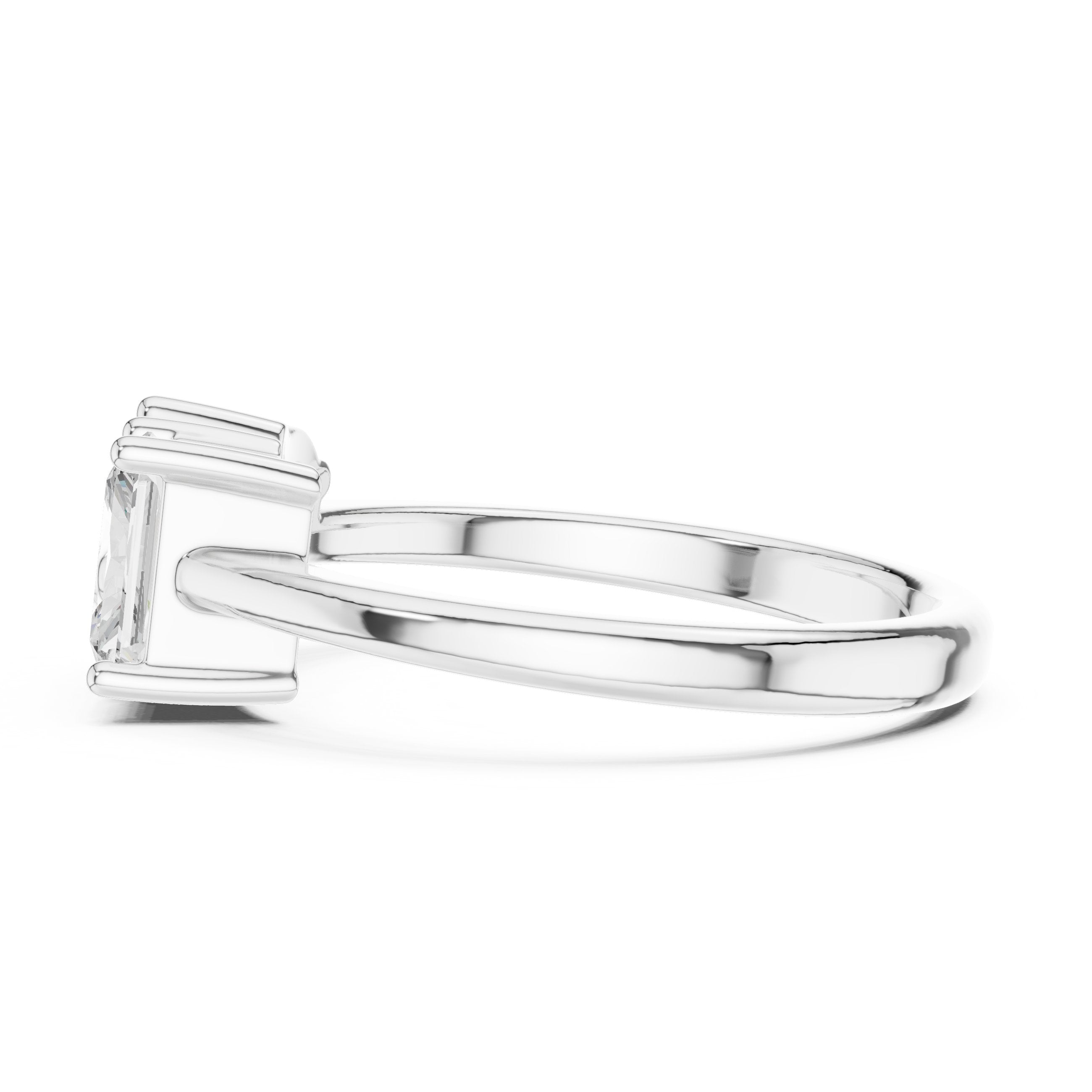 Pear and Radiant Toi et Moi Engagement Ring in White Gold - VYKA Diamonds