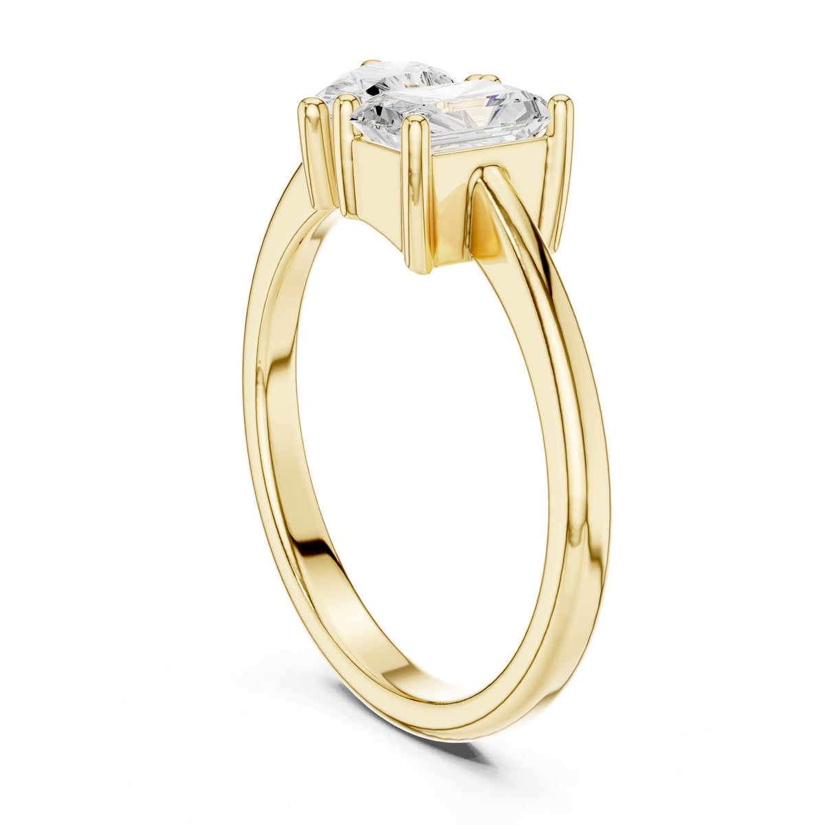 Pear and Radiant Toi et Moi Engagement Ring