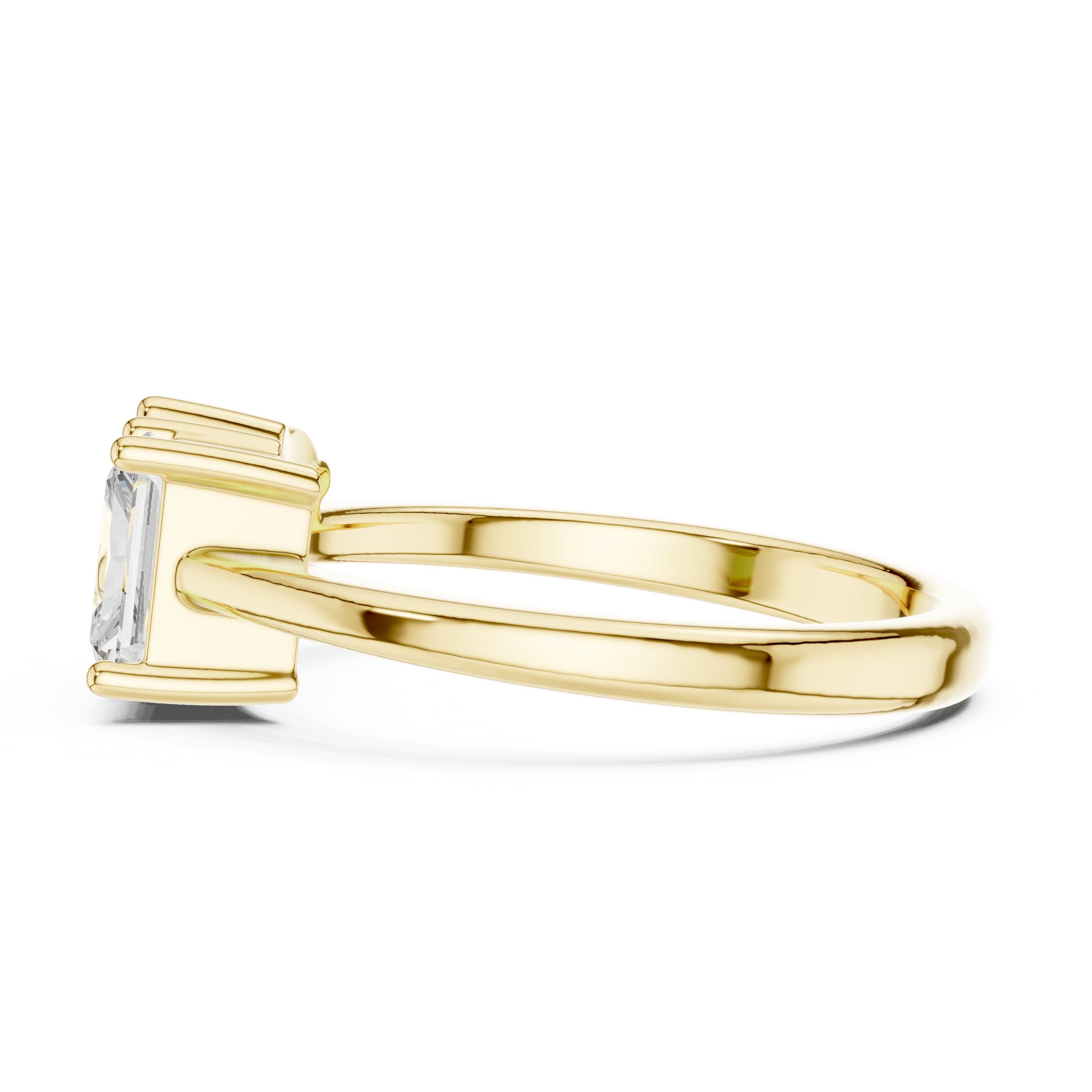 Pear and Radiant Toi et Moi Engagement Ring in Yellow Gold - VYKA Diamonds