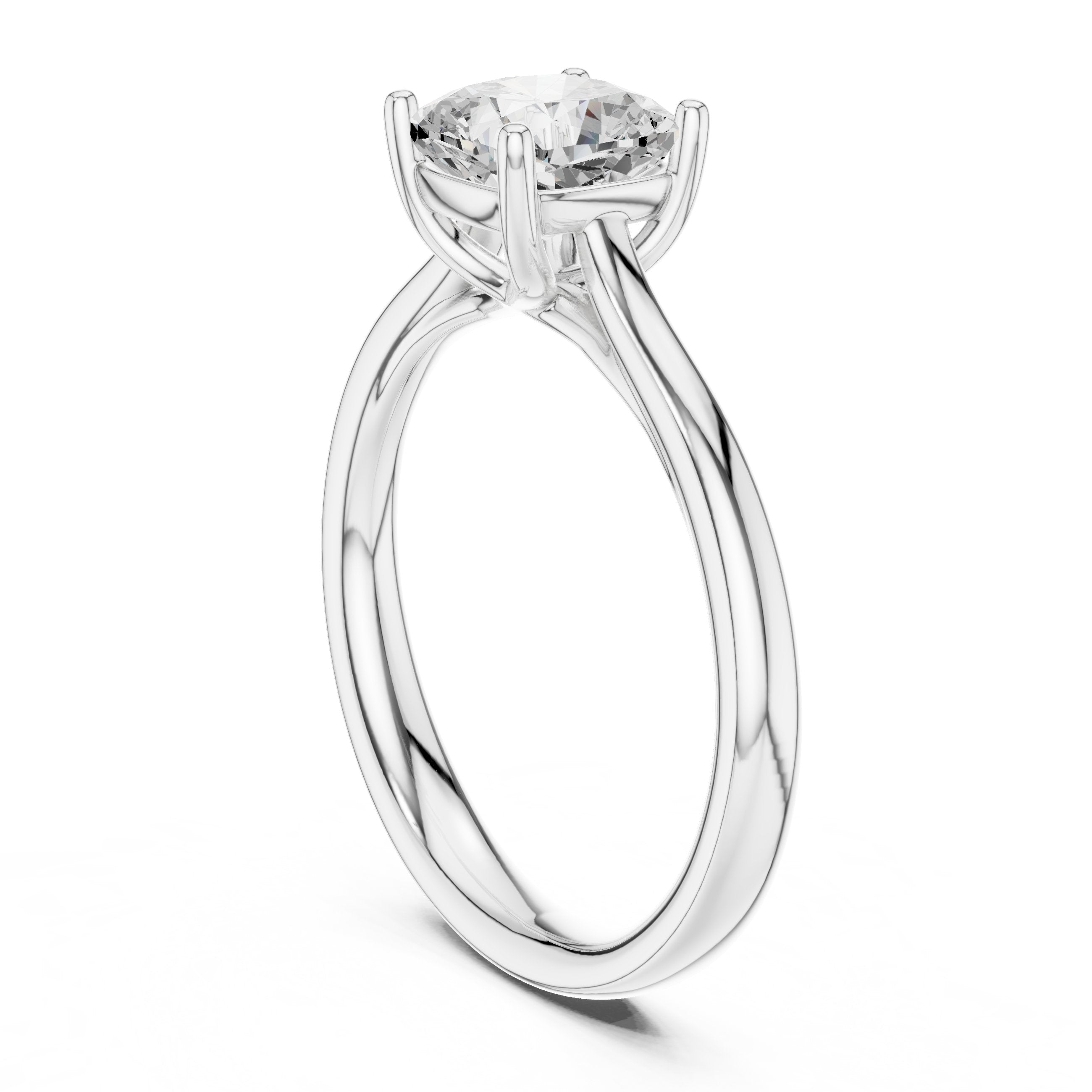 Cushion Cut Solitaire Engagement Ring in White Gold - VYKA Diamonds