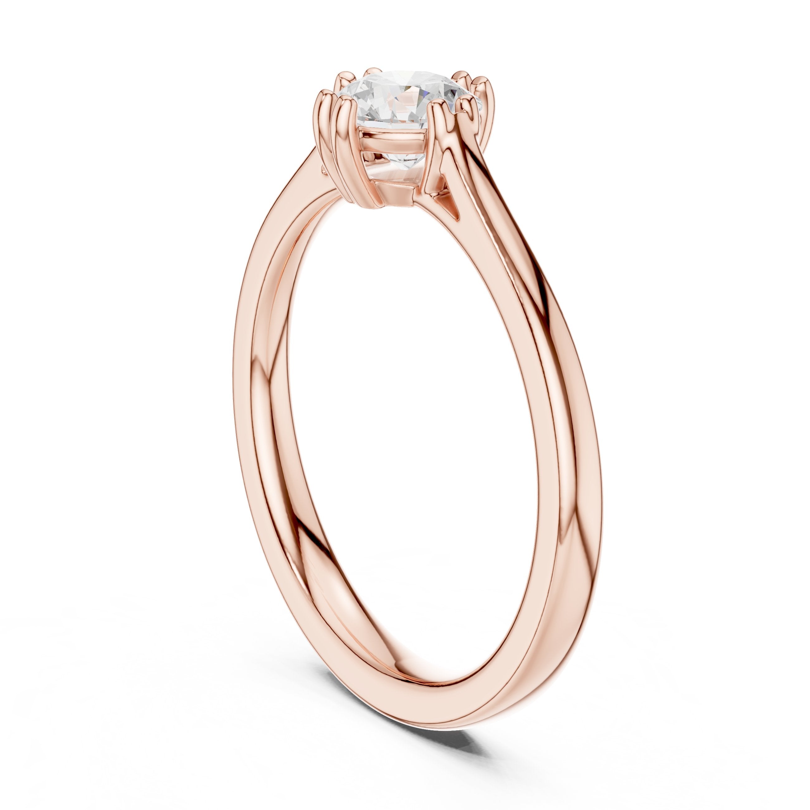 Round Diamond Vintage Solitaire Engagement Ring in Rose Gold - VYKA Diamonds