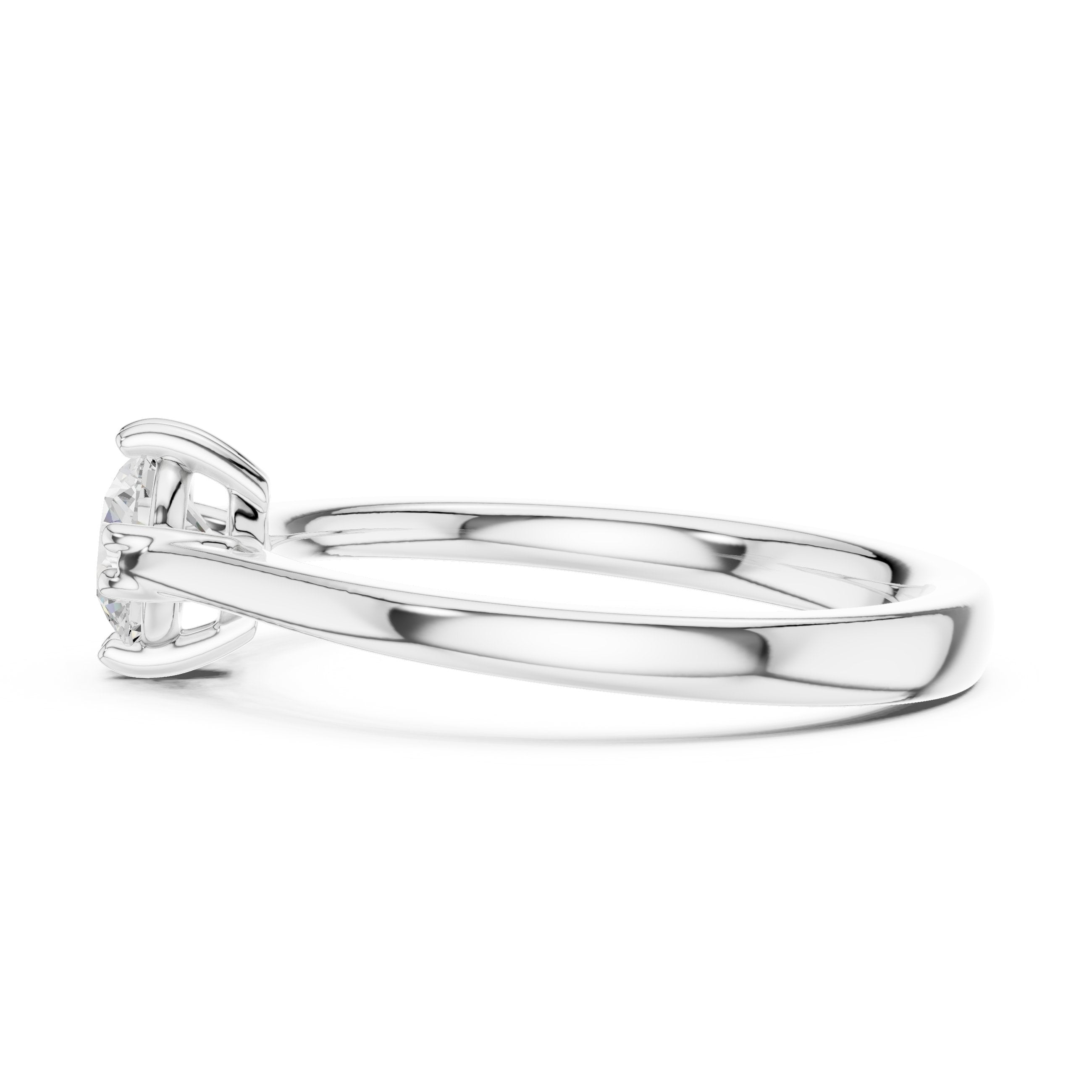 Round Diamond Vintage Solitaire Engagement Ring in White Gold - VYKA Diamonds