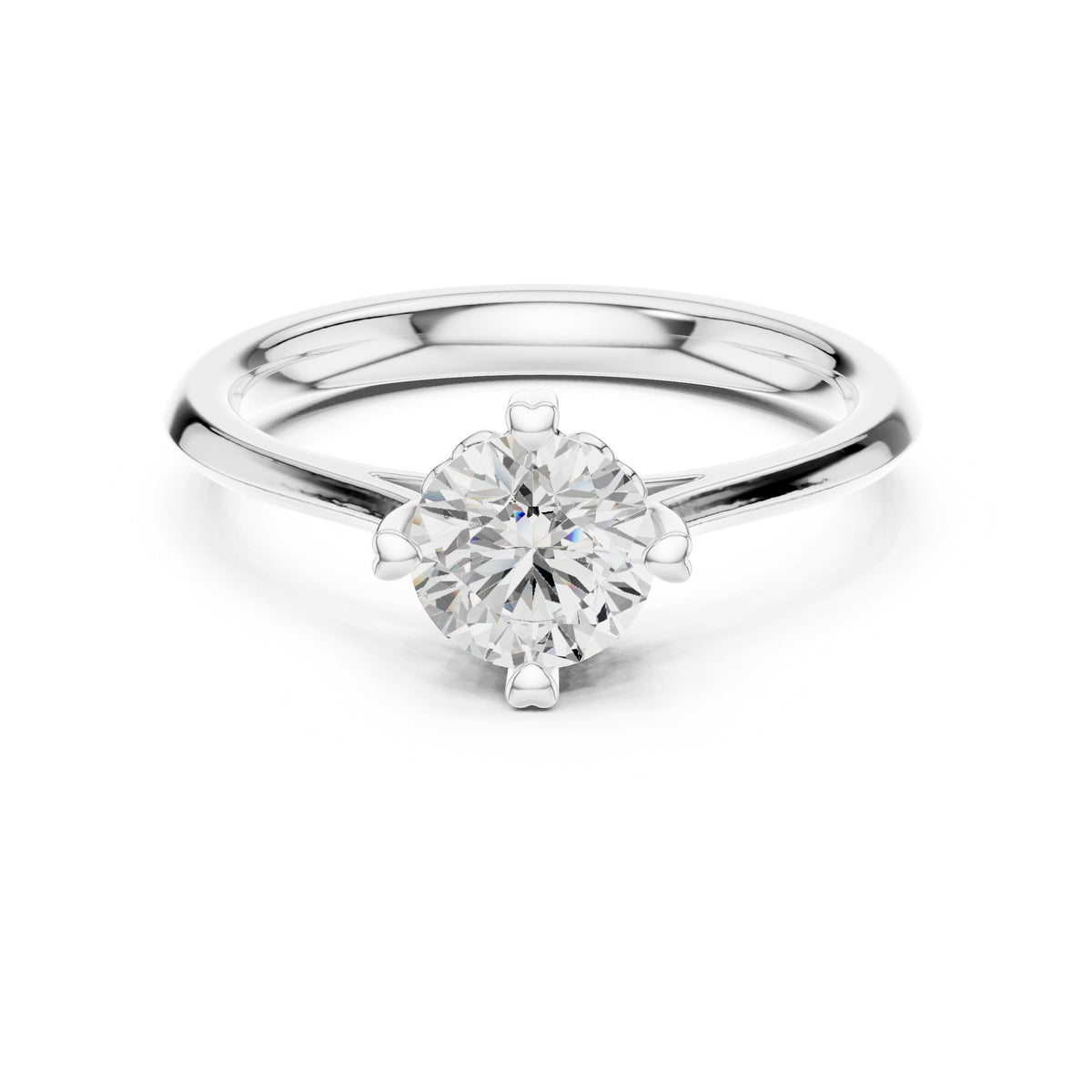 Round Diamond Tiffany Six Prong Solitaire Engagement Ring