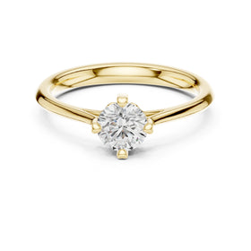 Round Diamond Cathedral Solitaire Engagement Ring