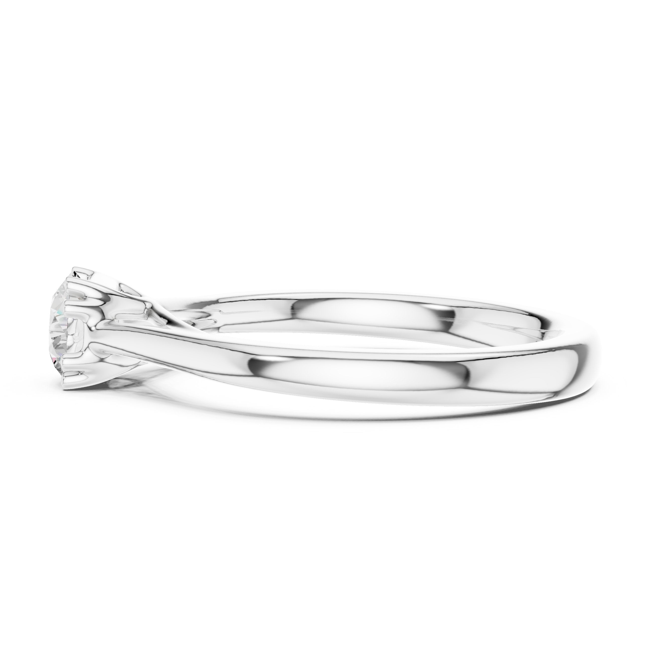 Round Diamond Solitaire Engagement Ring in White Gold - VYKA Diamonds