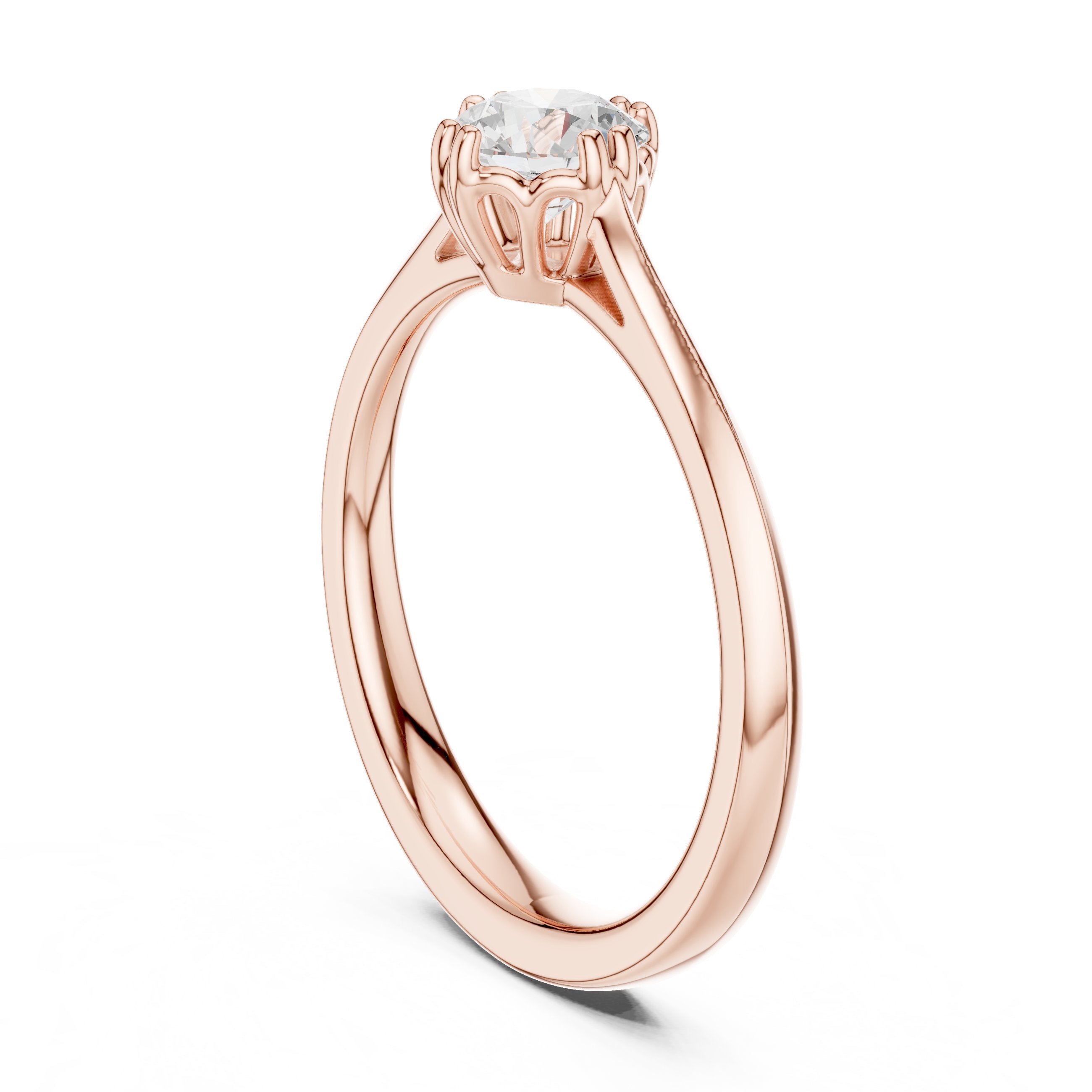 Round Brilliant Solitaire Engagement Ring in Rose Gold - VYKA Diamonds