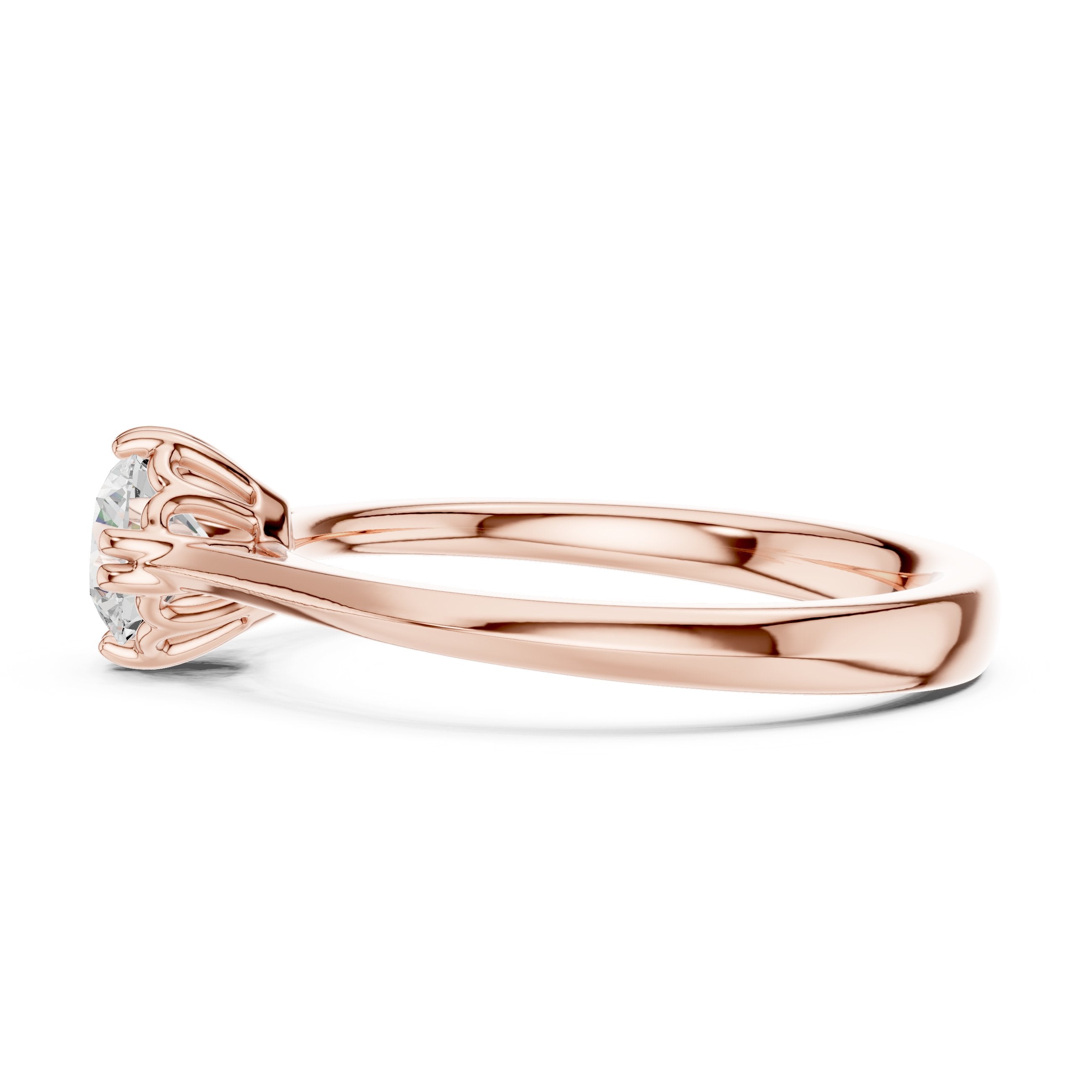 Round Brilliant Solitaire Engagement Ring in Rose Gold - VYKA Diamonds