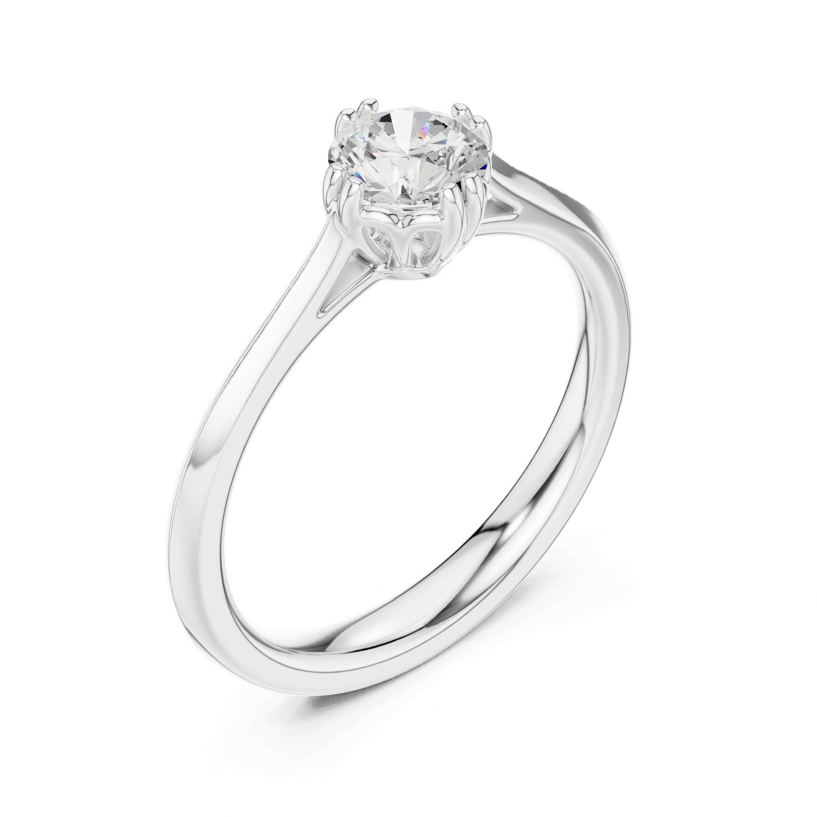 Round Brilliant Solitaire Engagement Ring in White Gold - VYKA Diamonds