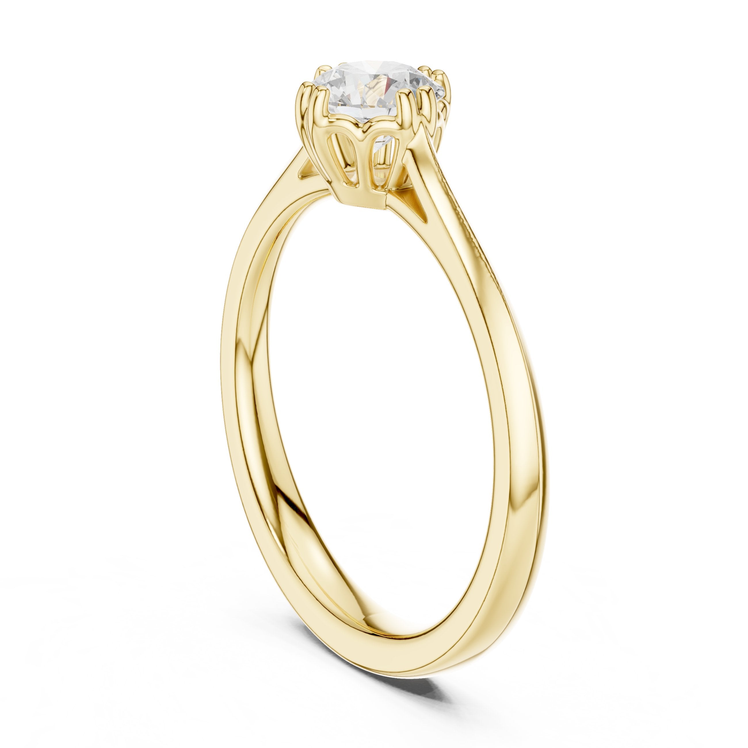 Round Brilliant Solitaire Engagement Ring in Yellow Gold - VYKA Diamonds