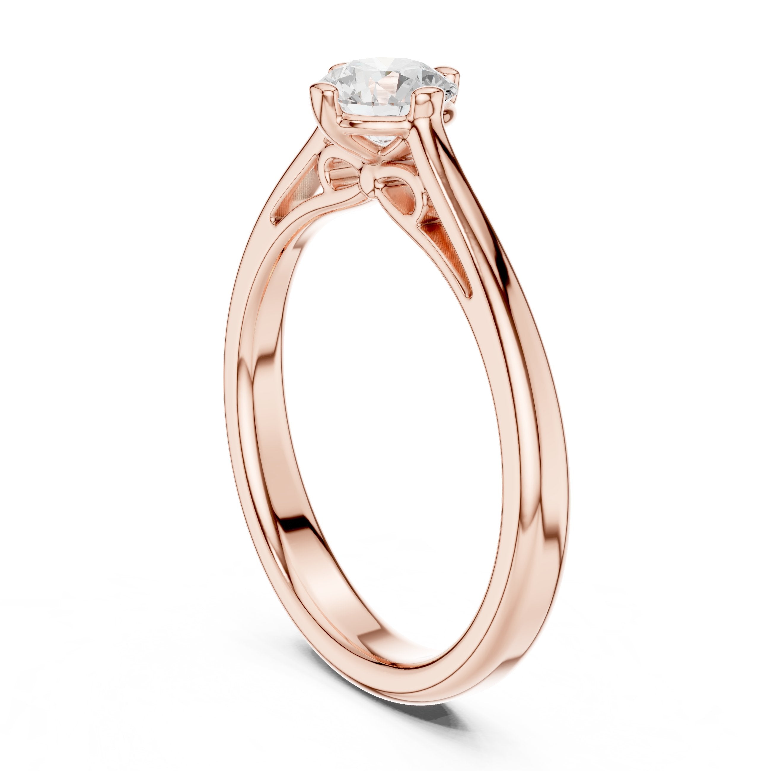 Round Diamond Six Prong Solitaire Engagement Ring in Rose Gold - VYKA Diamonds