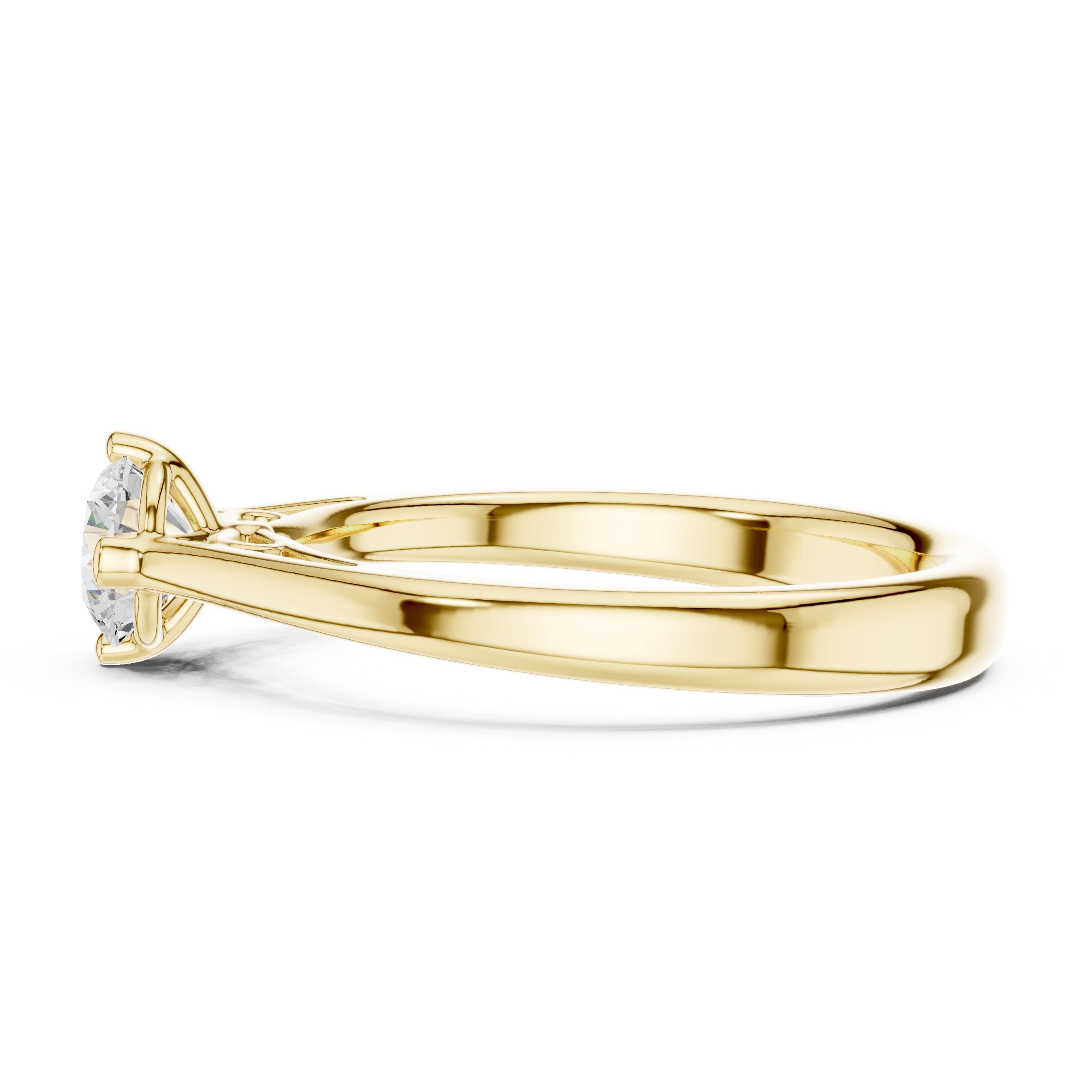Round Diamond Six Prong Solitaire Engagement Ring in Yellow Gold - VYKA Diamonds