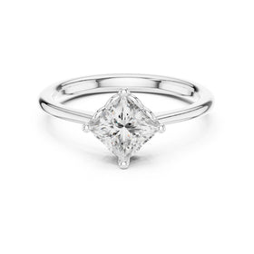 Princess Cut Kite Solitaire Engagement Ring