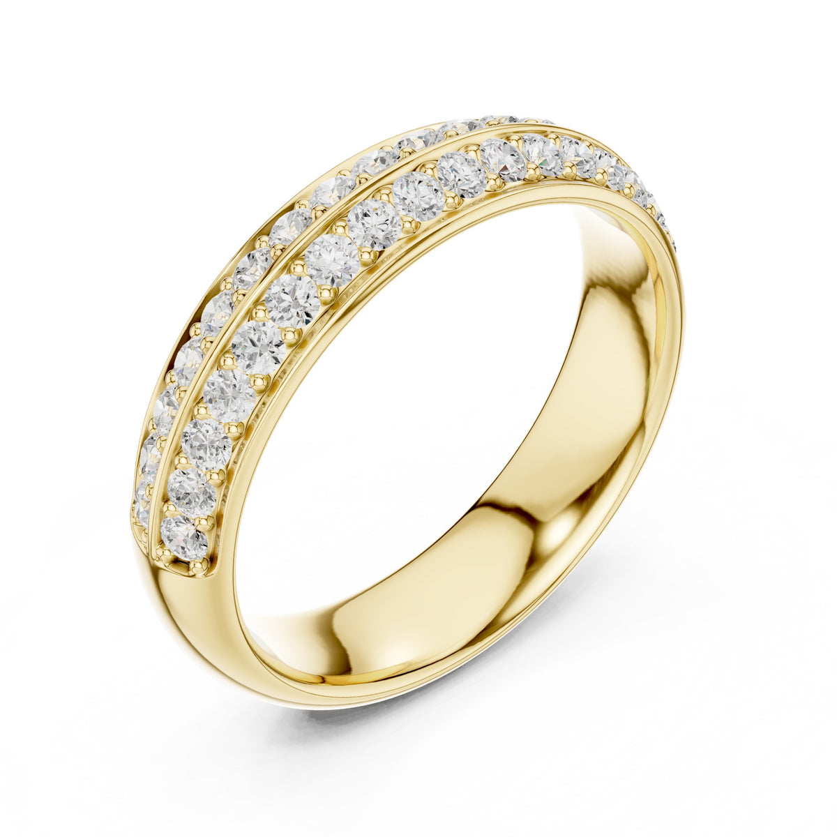 Round Diamond Double Row Pavé Eternity Band