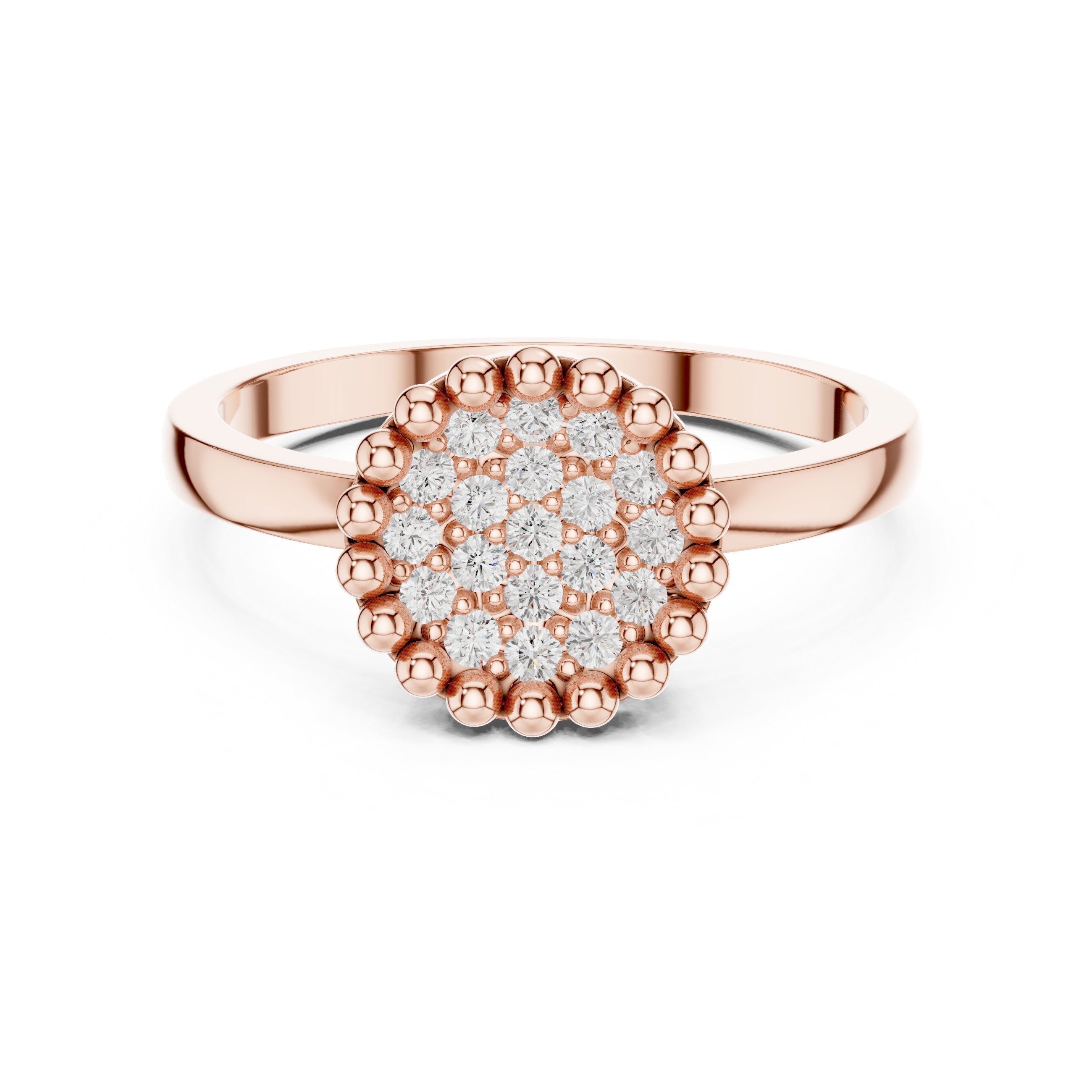 Glamorous Hidden Halo Diamond Engagement Ring in Rose Gold - VYKA Diamonds