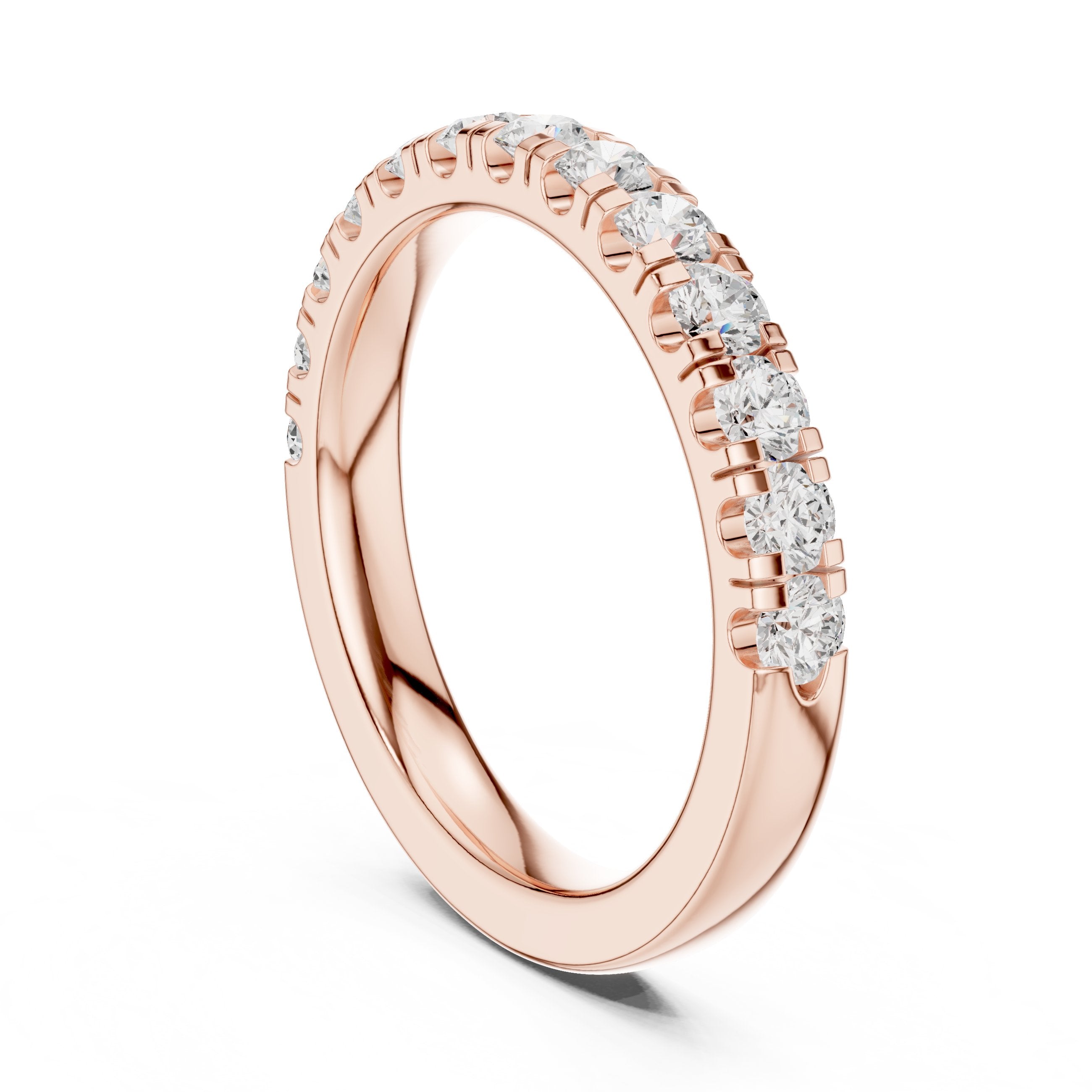 سوار نصف أبدي بألماس مستدير بالبافيه in Rose Gold - VYKA Diamonds